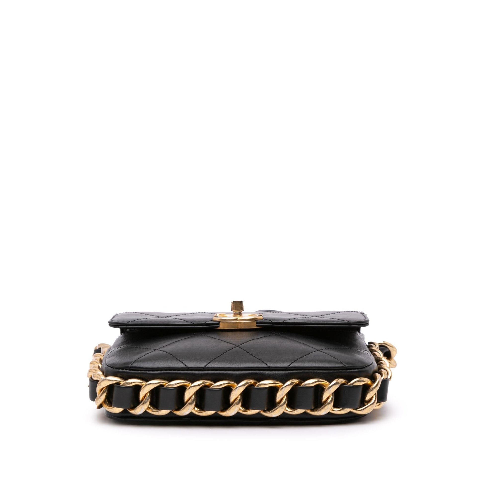 Chanel Small Quilted Calfskin Framing Chain Flap (Shg-Kept2J) Bag