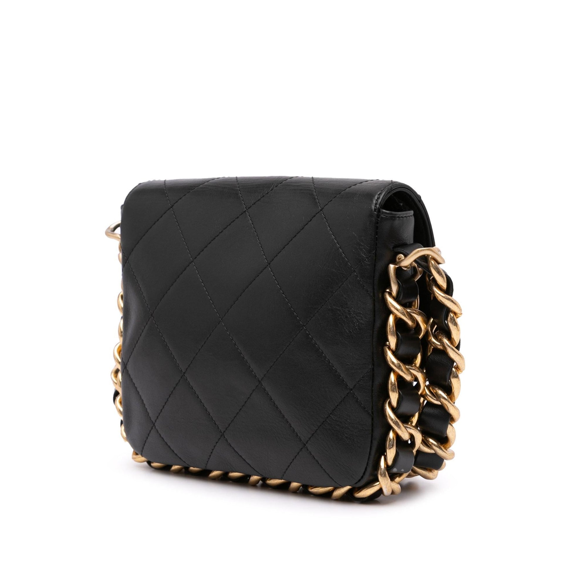 Chanel Small Quilted Calfskin Framing Chain Flap (Shg-Kept2J) Bag