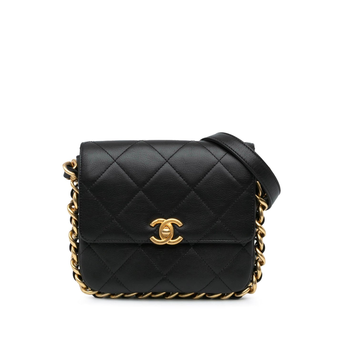 Chanel Small Quilted Calfskin Framing Chain Flap Handbag