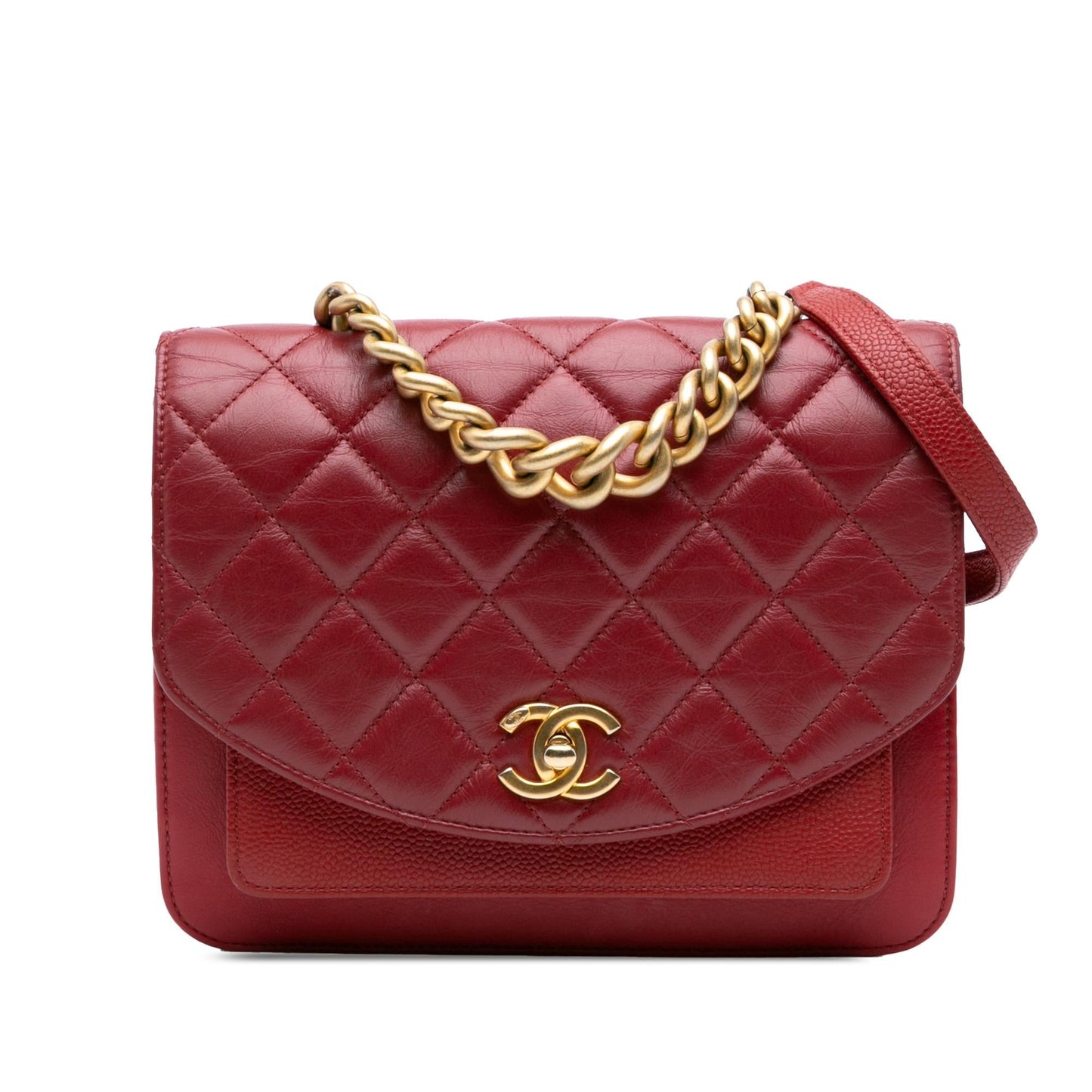 Chanel Quilted Calfskin Caviar Handle Flap Small Handbag Flap 1
