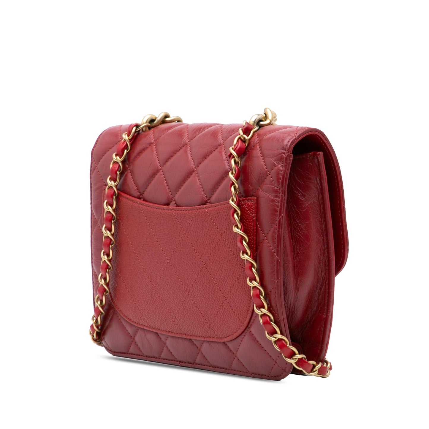 Chanel Quilted Calfskin Caviar Handle Flap Small Handbag Flap 1