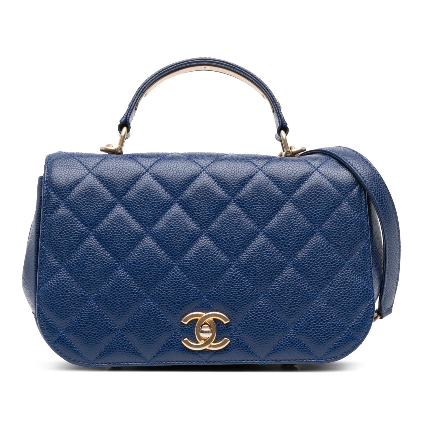 Chanel Quilted Caviar Carry Around Flap Small Handbag