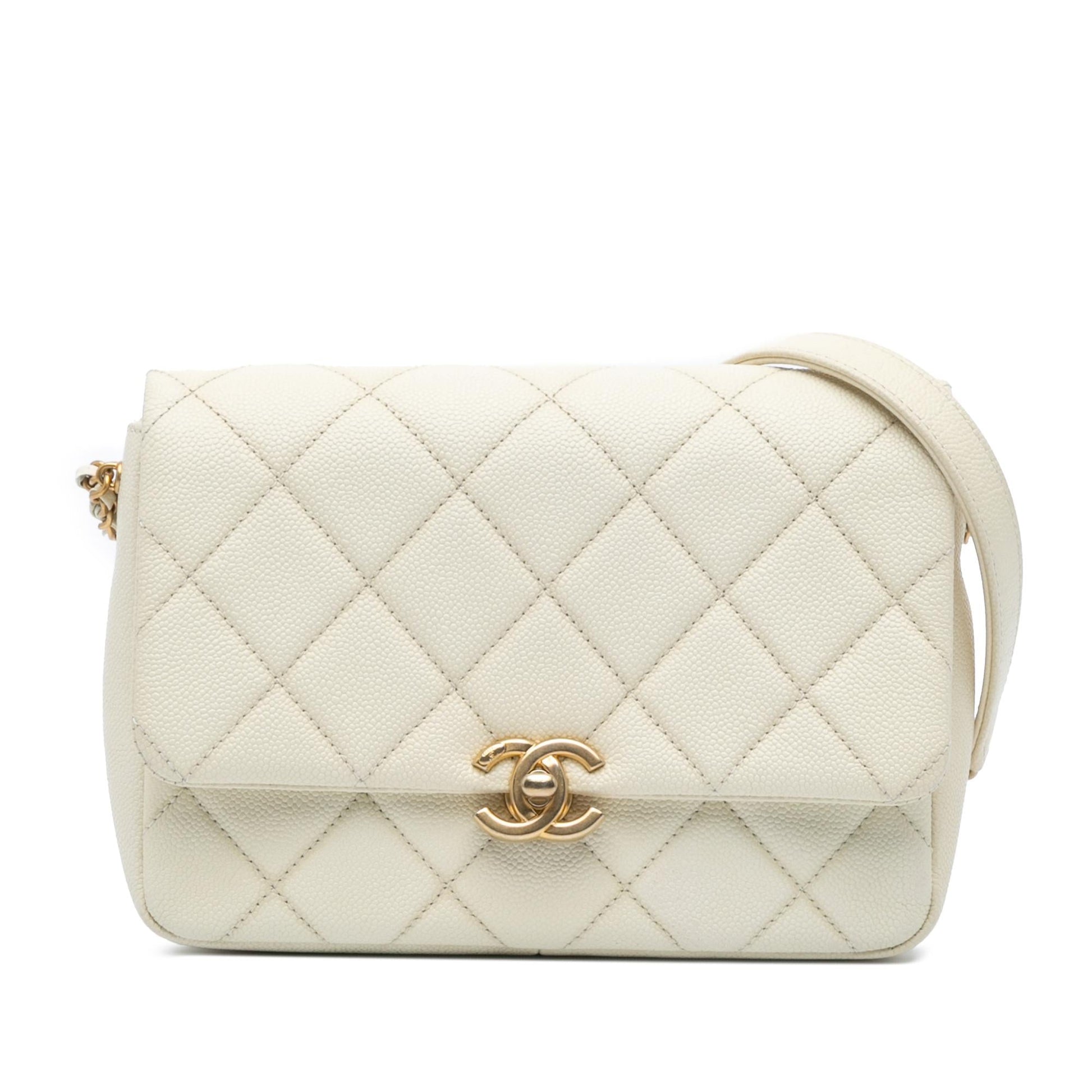 Chanel Quilted Caviar Melody Flap Small Handbag Flap 5