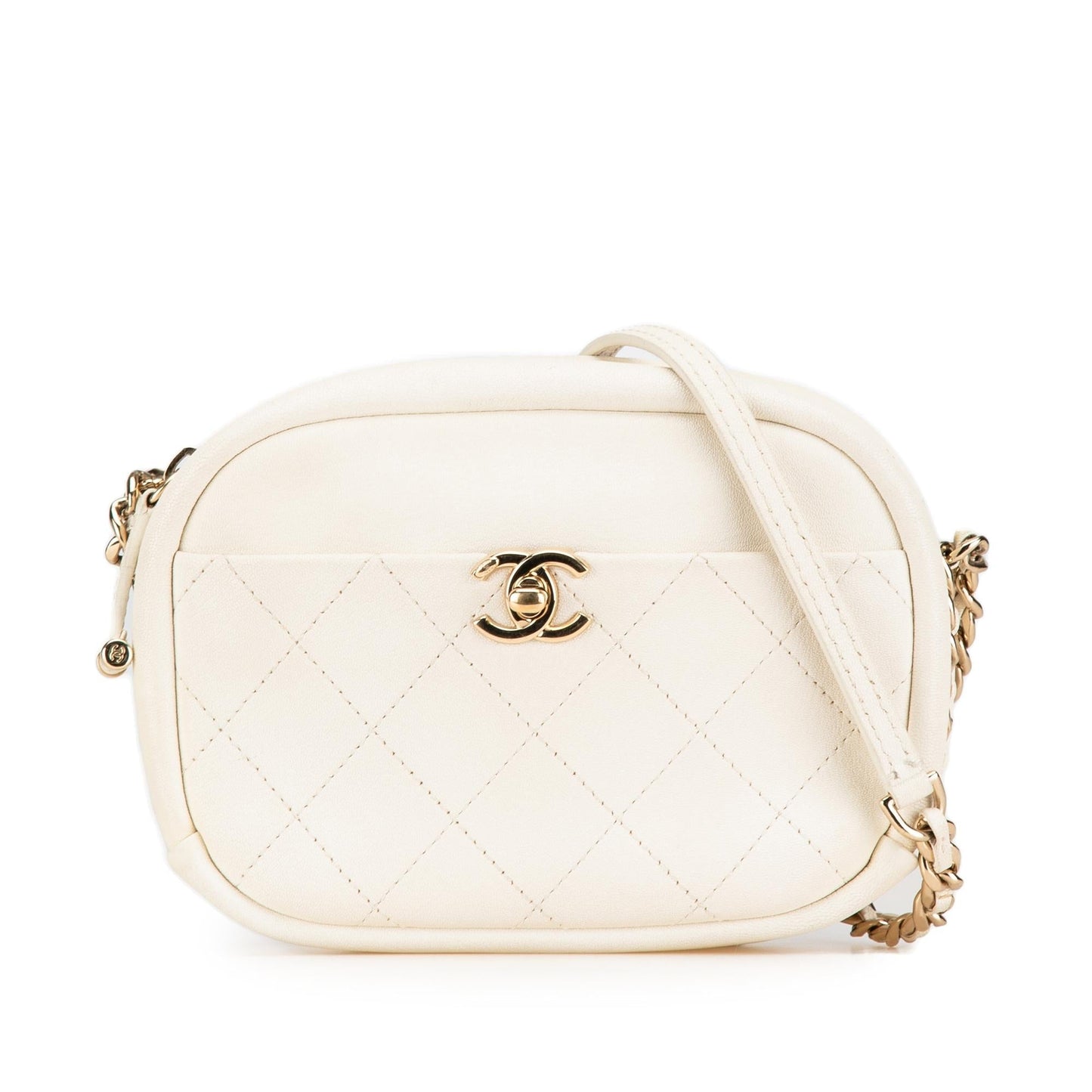 Chanel Quilted Goatskin Casual Trip Camera Small Crossbody Bag
