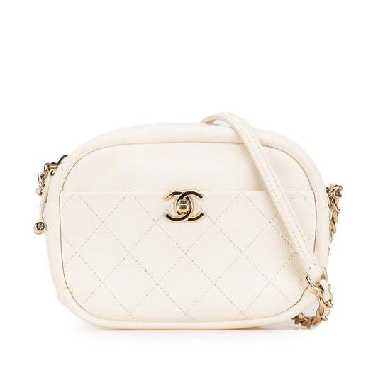 Chanel Quilted Goatskin Casual Trip Camera Small Crossbody Bag