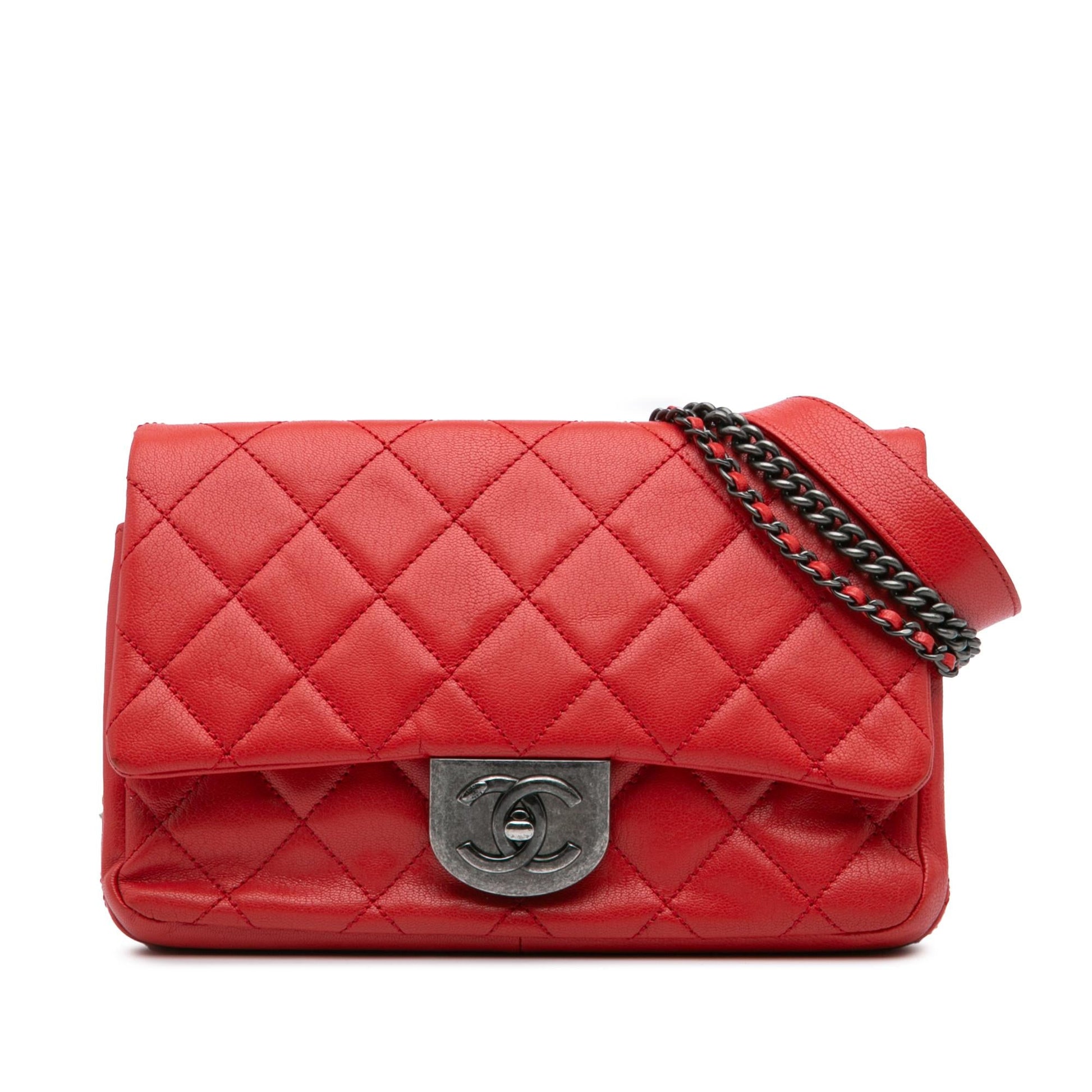 Chanel Quilted Goatskin Double Carry Waist Flap Small Handbag Flap 3