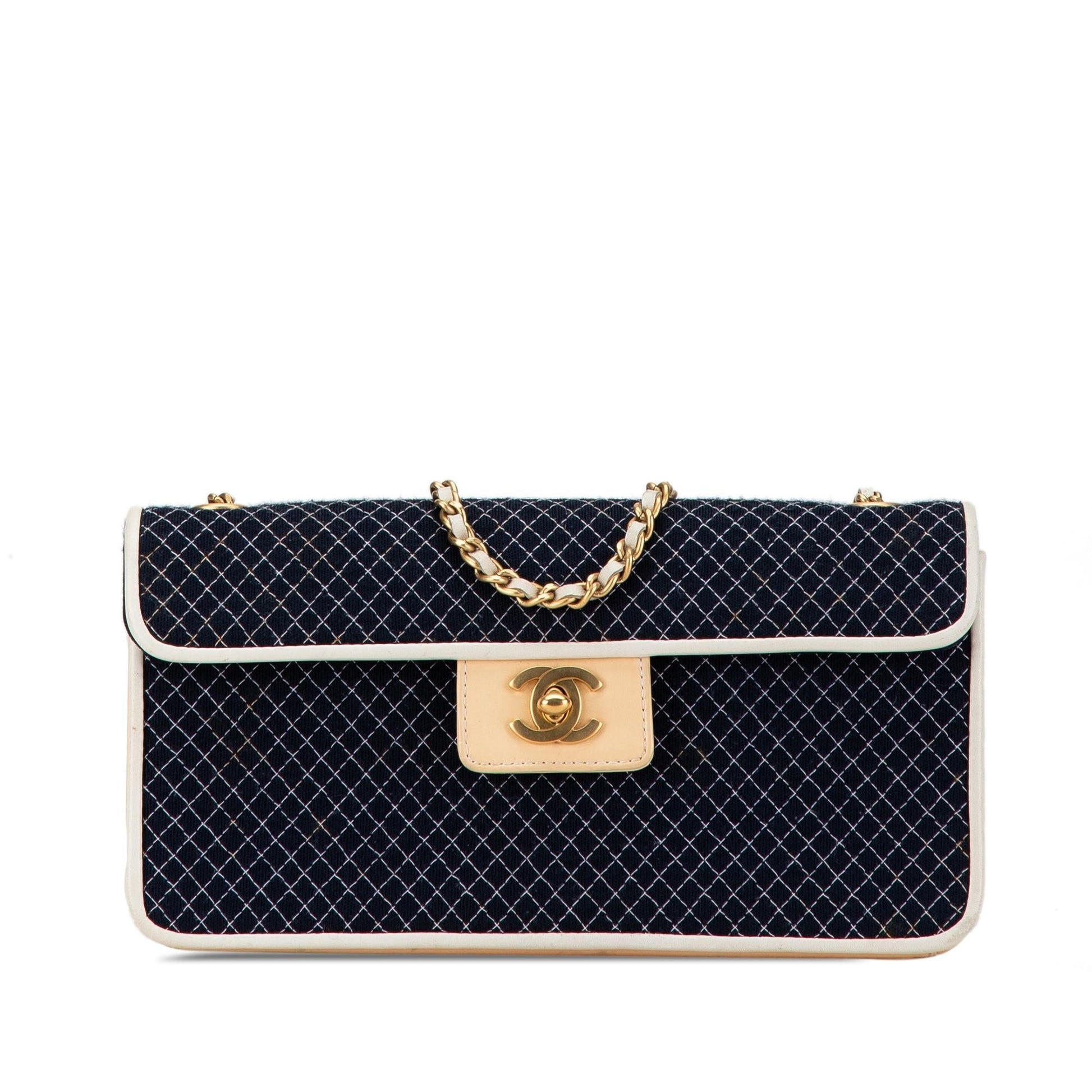 Chanel Quilted Jersey East West Flap SHG-czyBLL Small Handbag