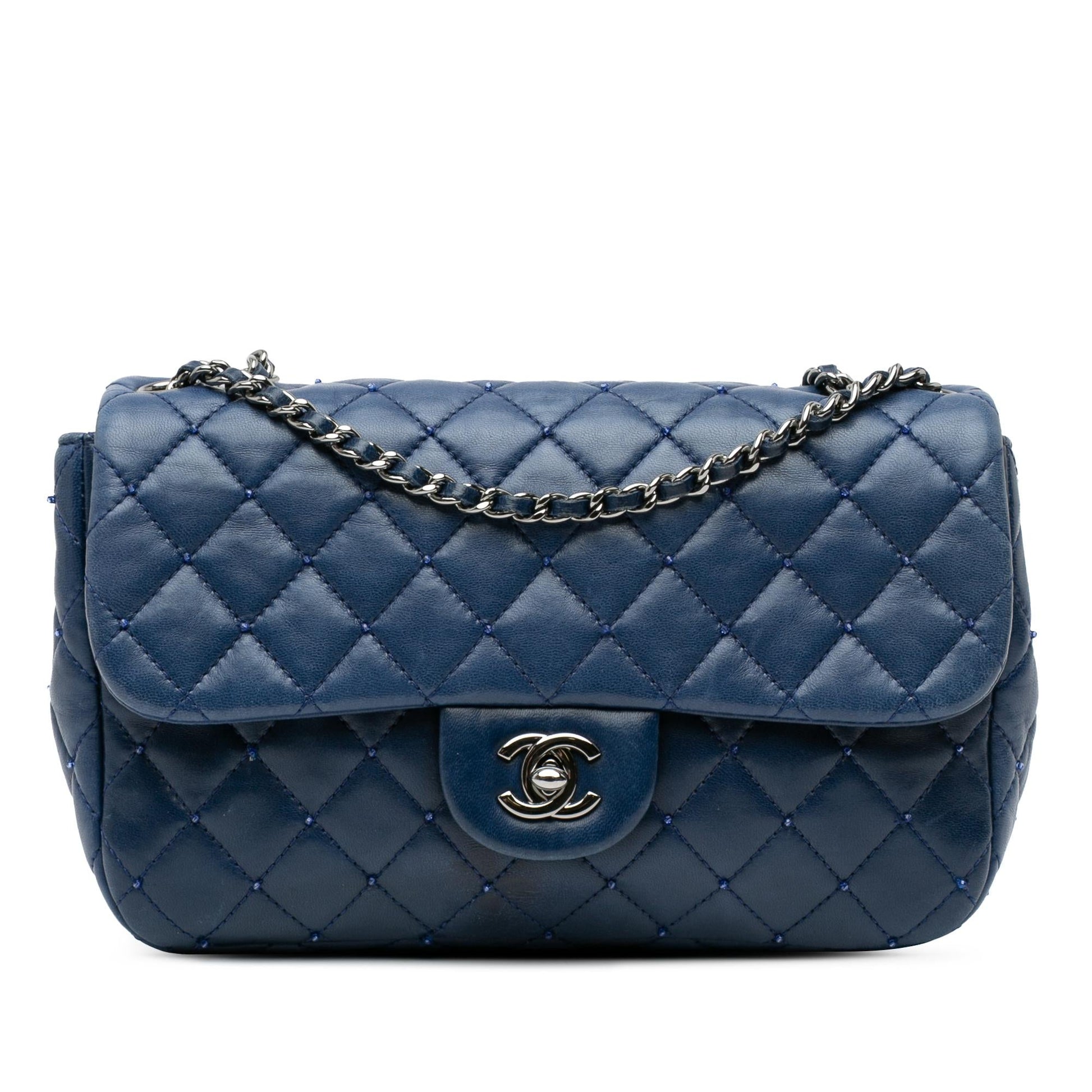 Chanel Quilted Lambskin Beaded Single Flap Small Handbag Flap 1