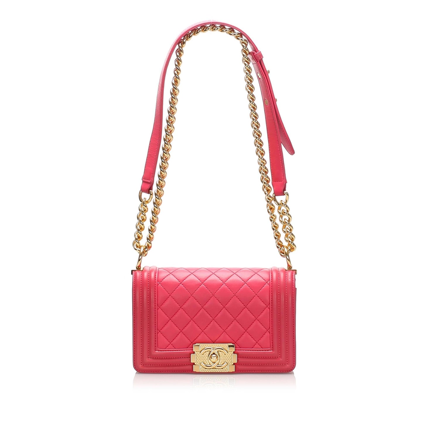 Chanel Quilted Lambskin Boy SHG-sr5fAL Small Handbag