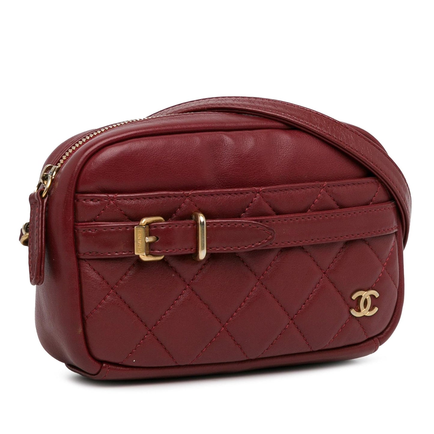 Chanel Quilted Lambskin Buckle Camera SHG-xw9Eo6 Small Crossbody Bag
