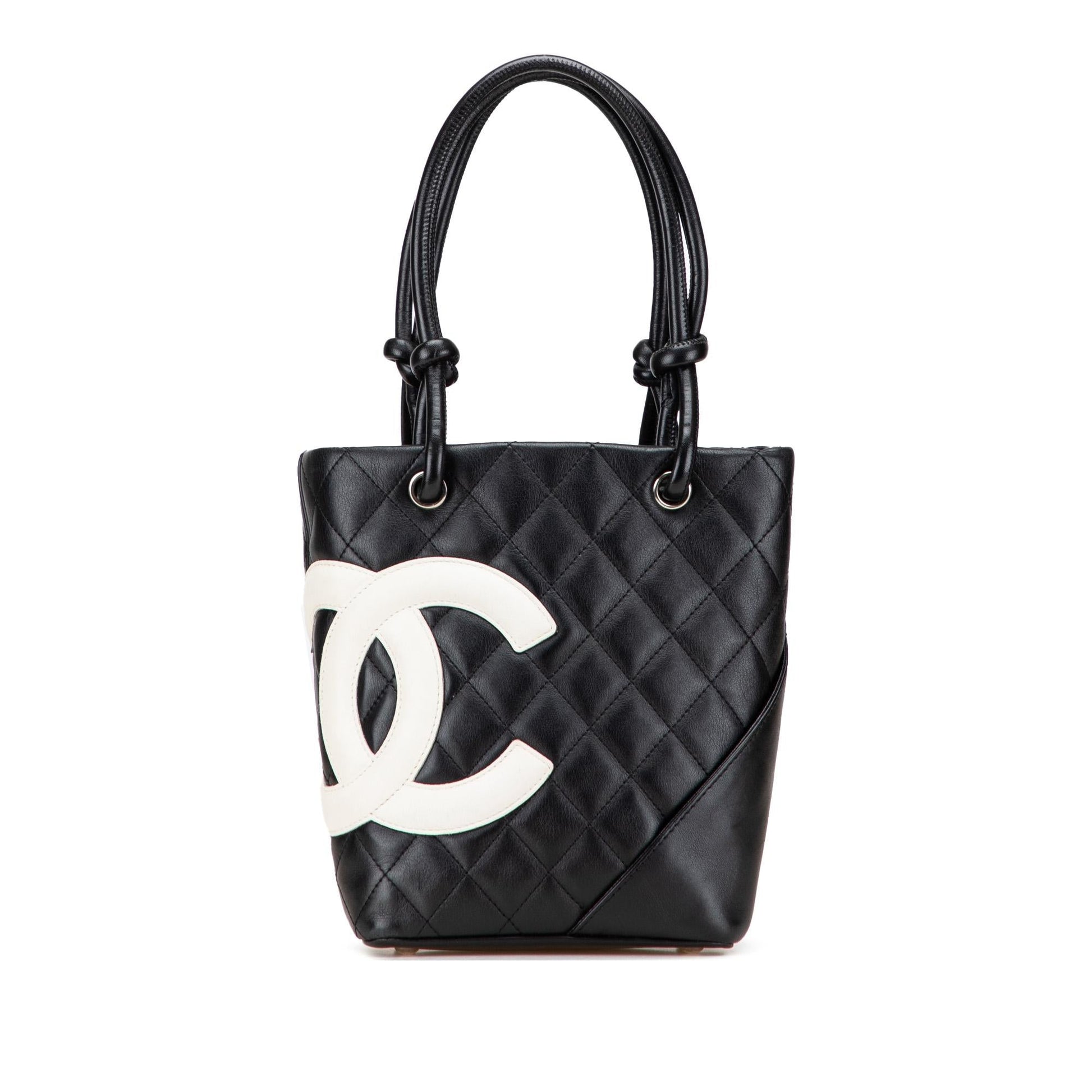 Chanel Quilted Lambskin Cambon Ligne Small Tote Bag