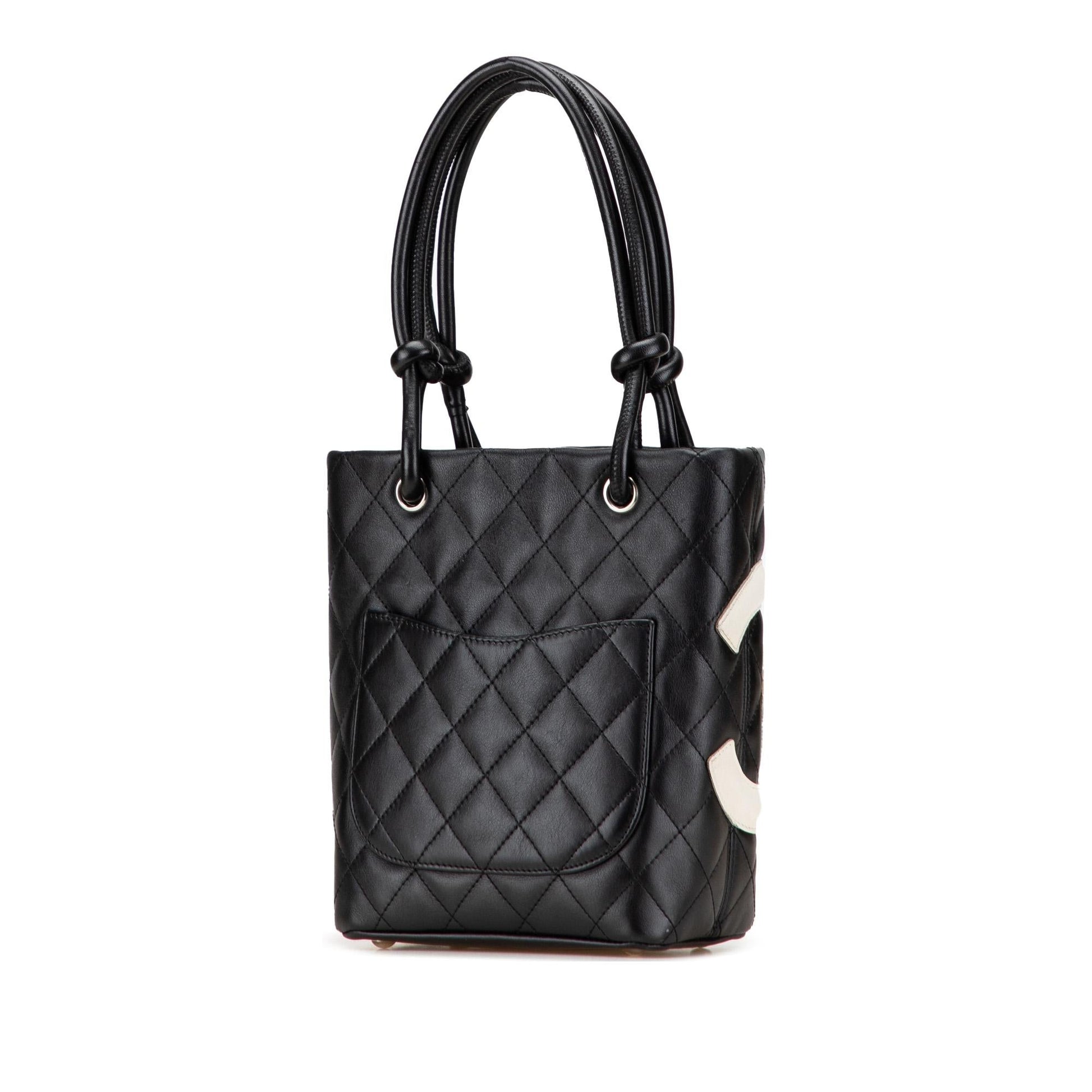 Chanel Quilted Lambskin Cambon Ligne Small Tote Bag