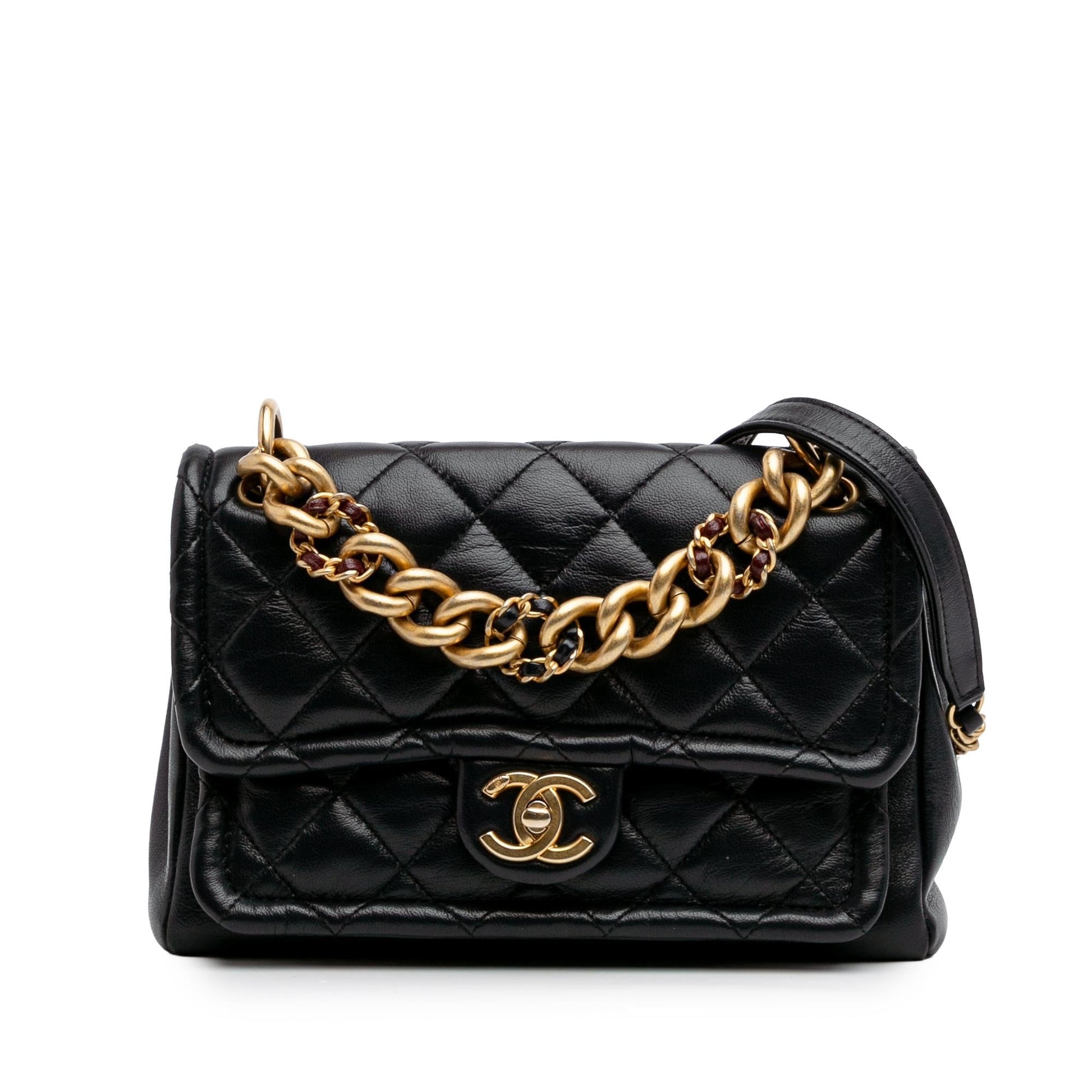 Chanel Quilted Lambskin Link Flap Small Handbag
