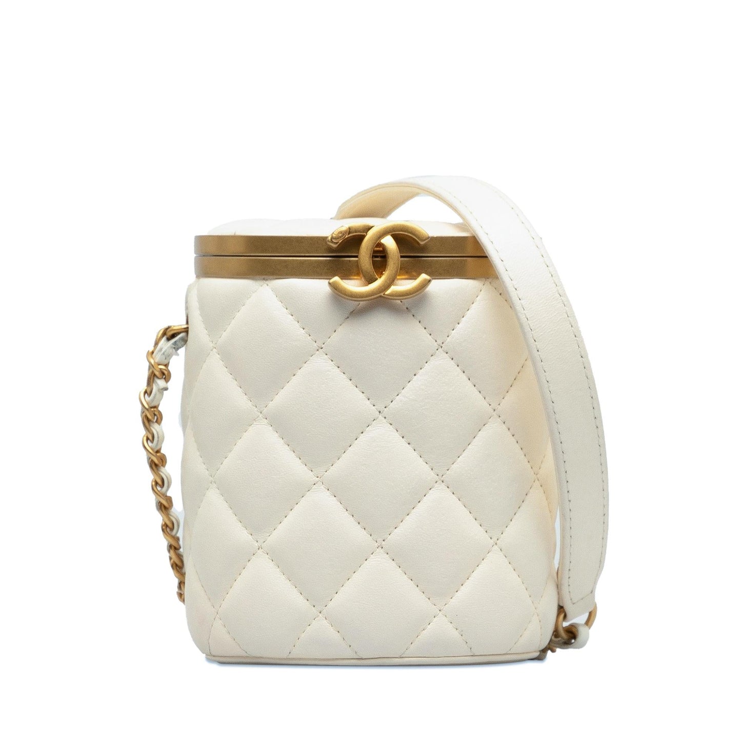 Chanel Quilted Lambskin Crown Box SHG-GuyXwC Small Handbag
