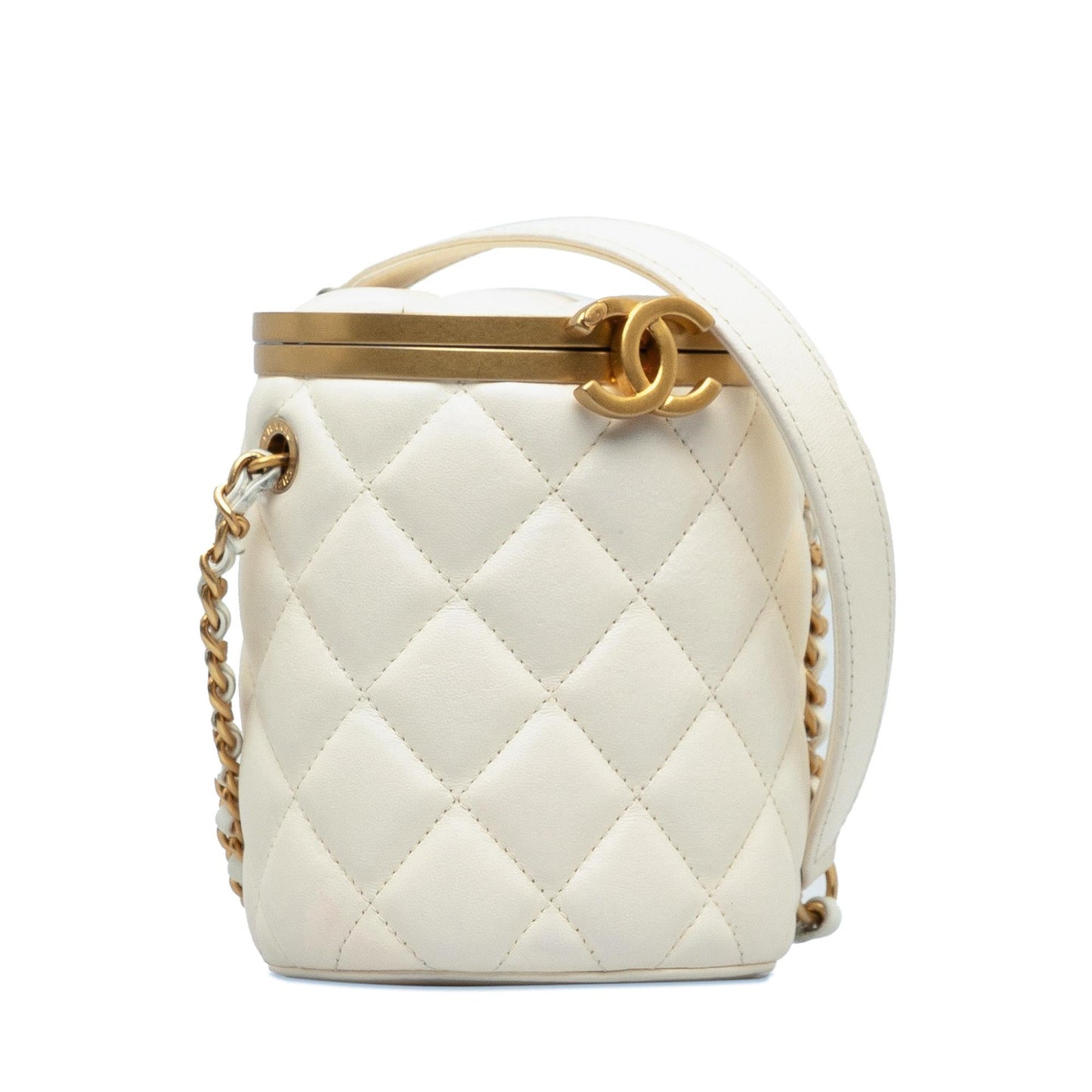 Chanel Quilted Lambskin Crown Box SHG-GuyXwC Small Handbag
