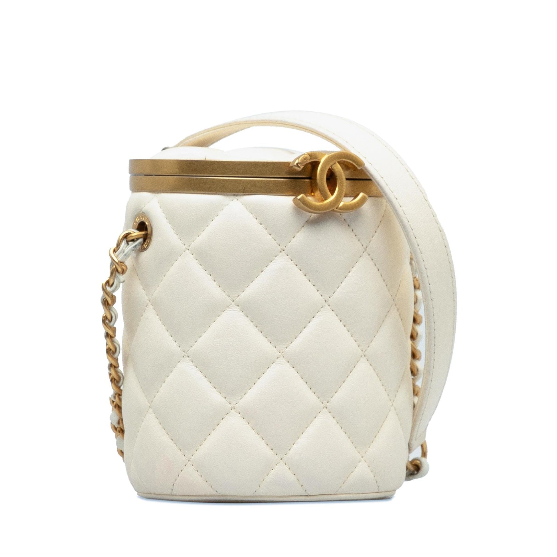 Chanel Quilted Lambskin Crown Box SHG-GuyXwC Small Handbag