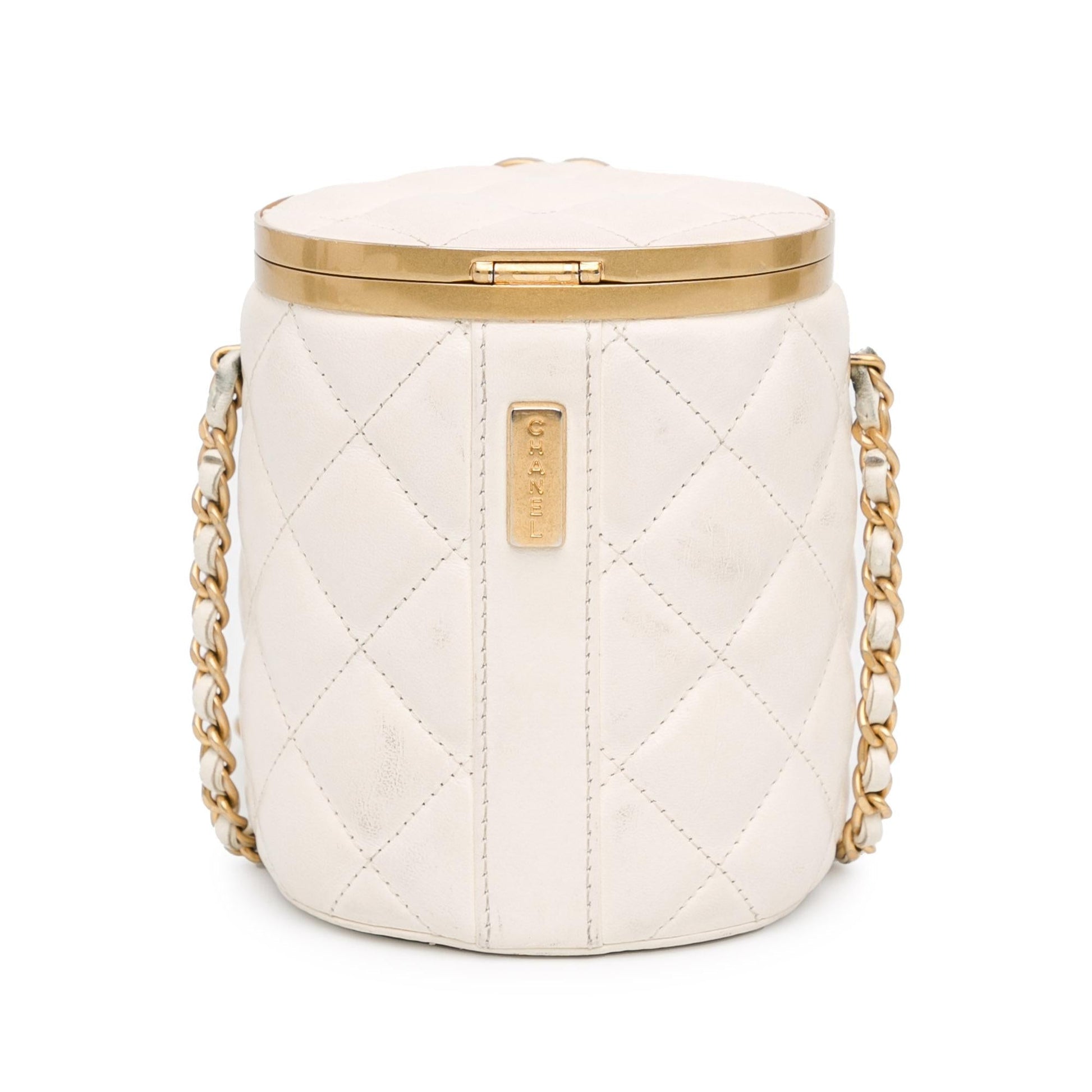 Chanel Quilted Lambskin Crown Box SHG-SRTV1w Small Handbag
