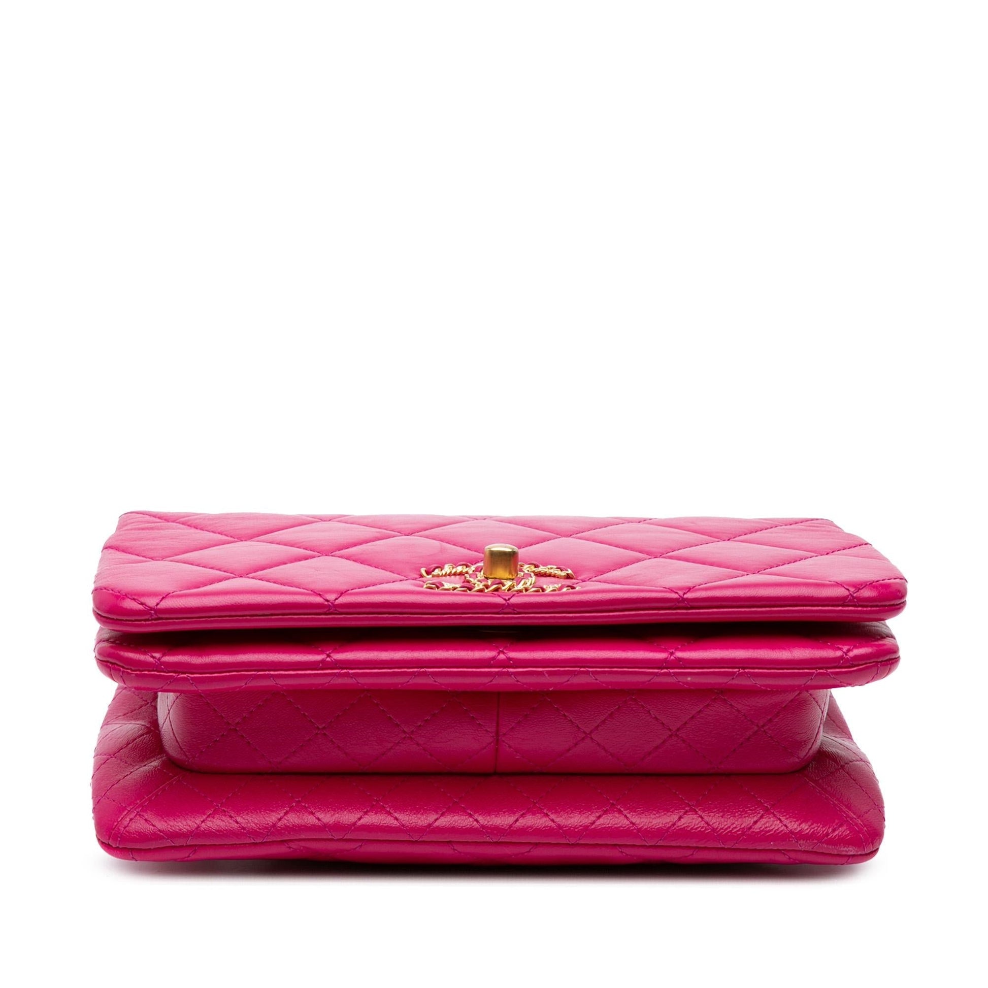 Chanel Quilted Lambskin On Flap Small Handbag Flap 1