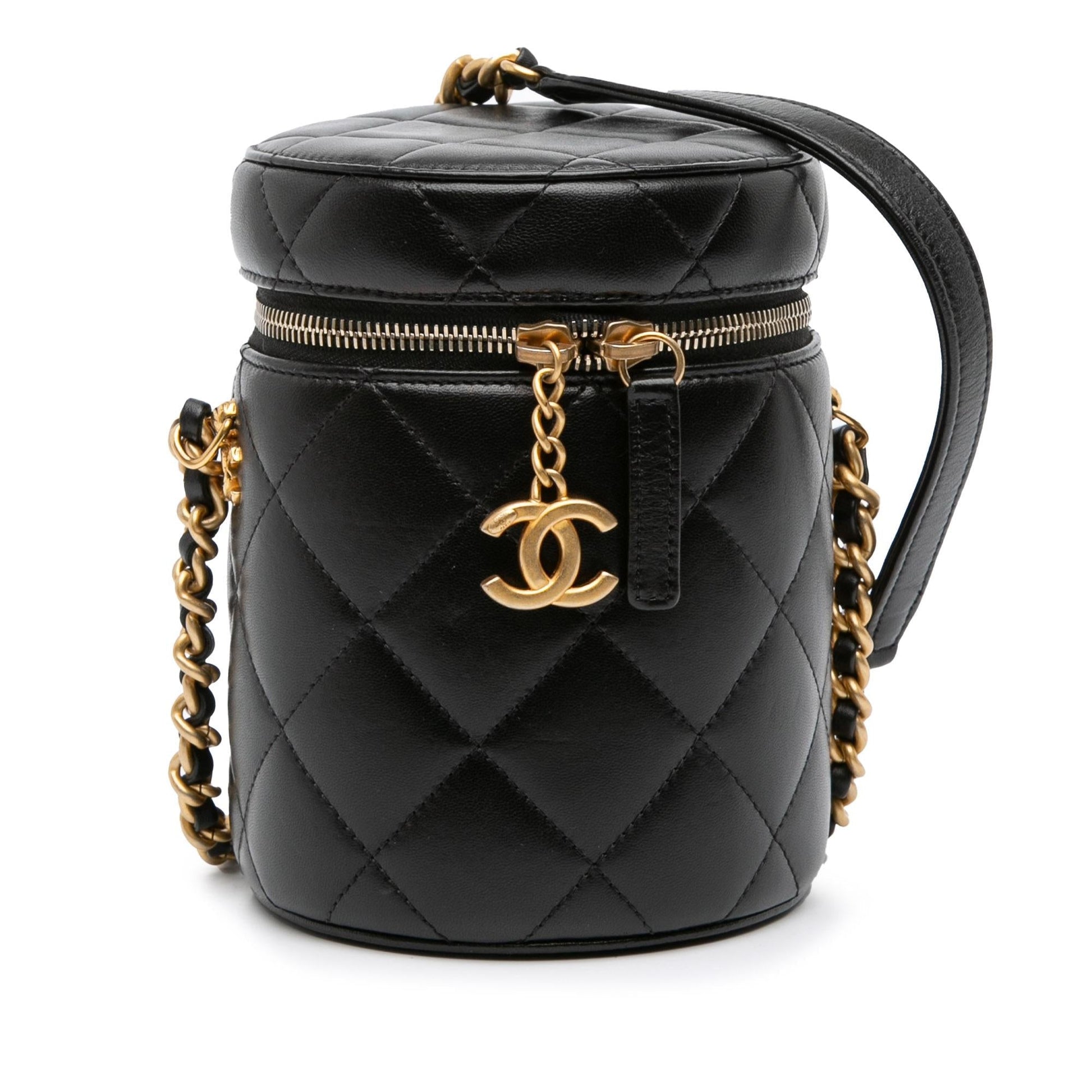 Chanel Quilted Lambskin Side Note Vanity Small Handbag