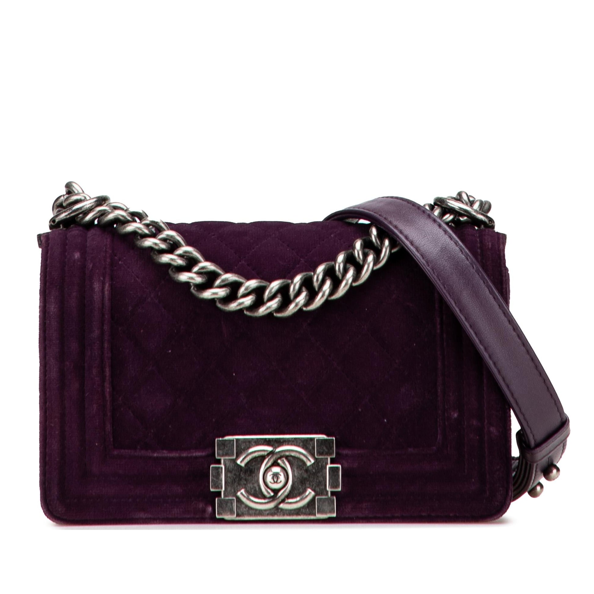 Chanel Quilted Velvet Boy Flap Small Handbag