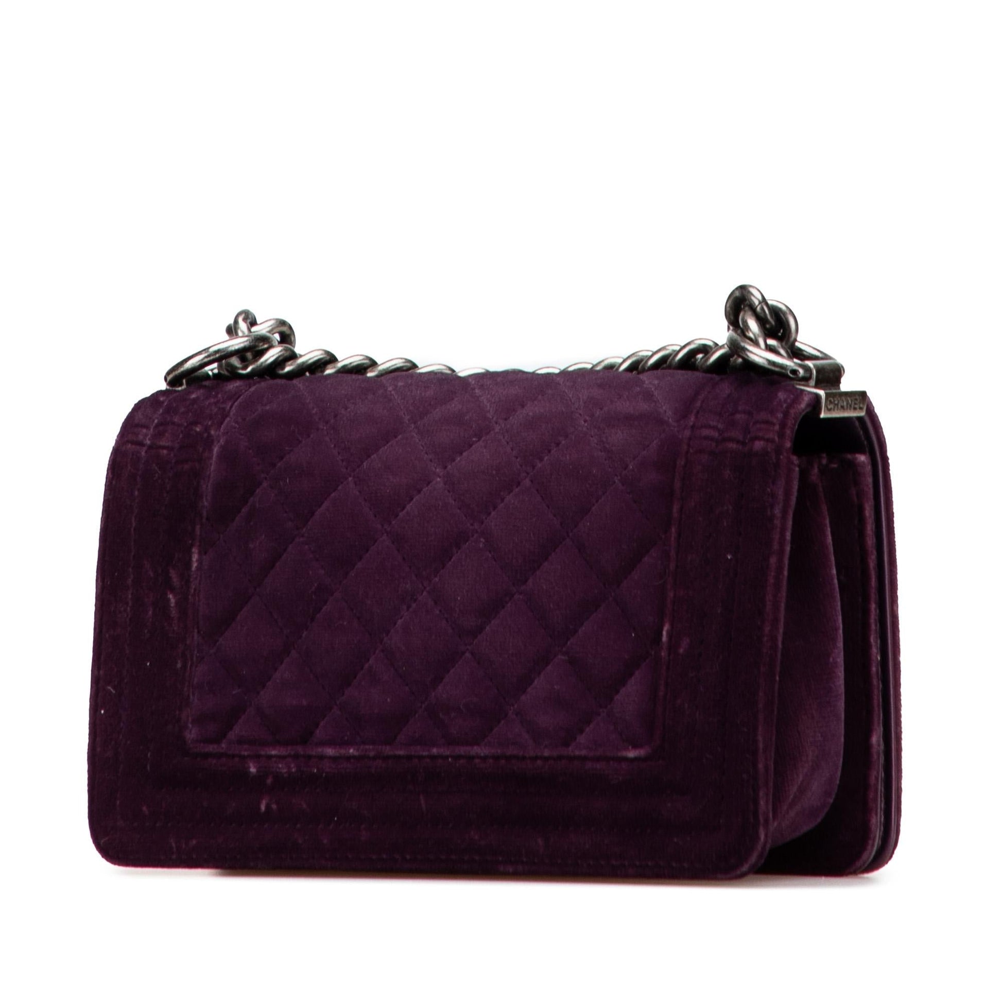 Chanel Quilted Velvet Boy Flap Small Handbag
