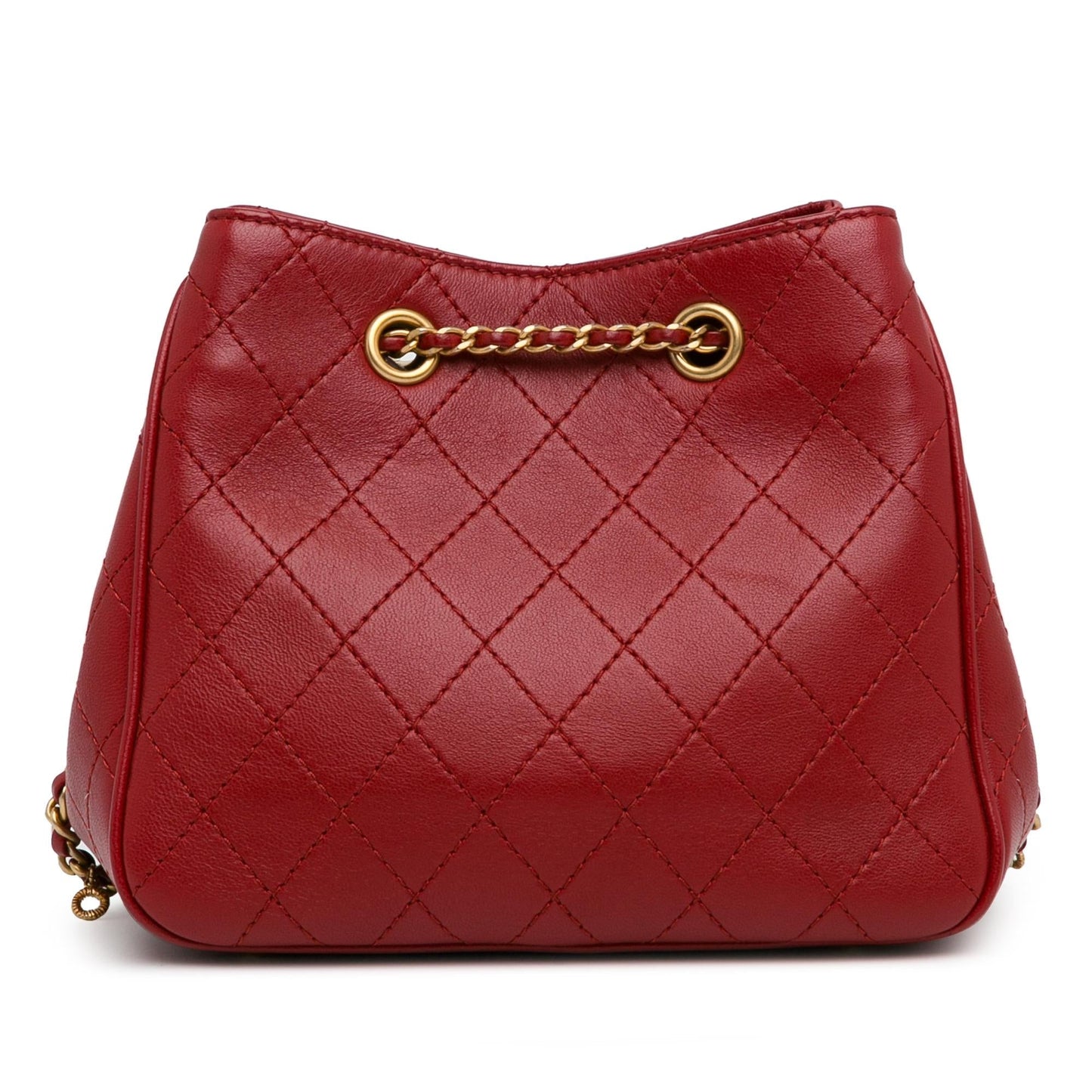 Chanel Small Stitched Calfskin Egyptian Amulet Drawstring Bucket Bag 218444 Front 0 Parent 49C8B45E CB1C 41F7 B13A 57046F80742F
