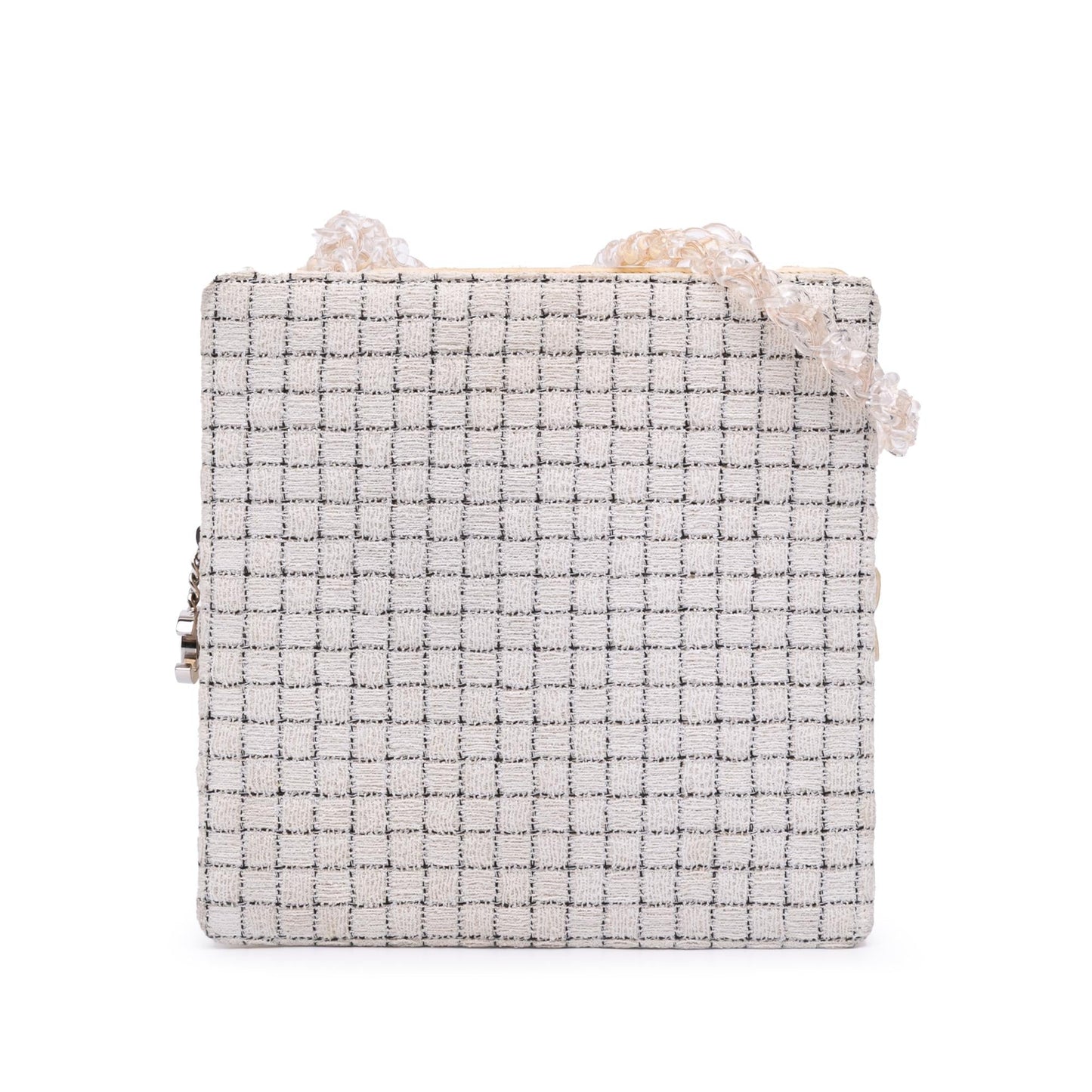 Chanel Tweed Resin Zipped Shopping Small Handbag