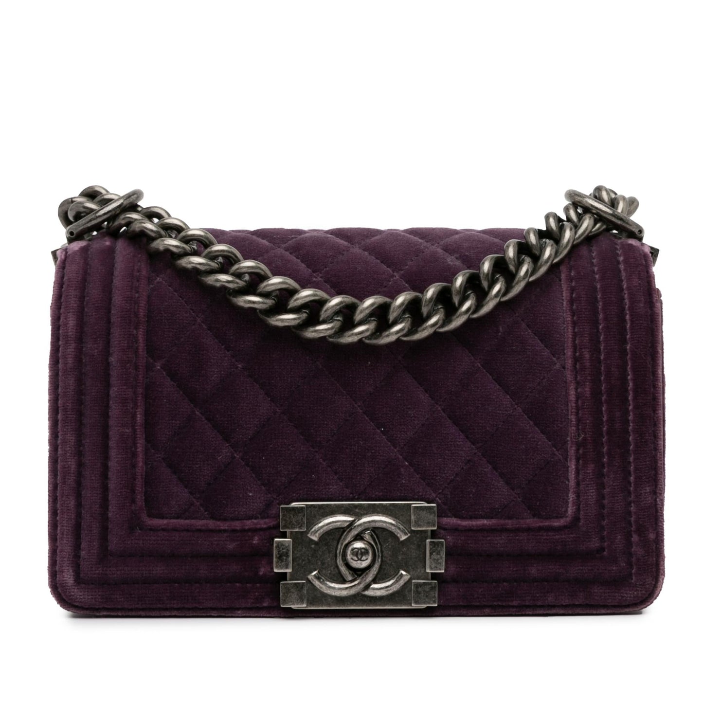 Chanel Small Velvet Boy Flap Bag (SHG-r 1LD)