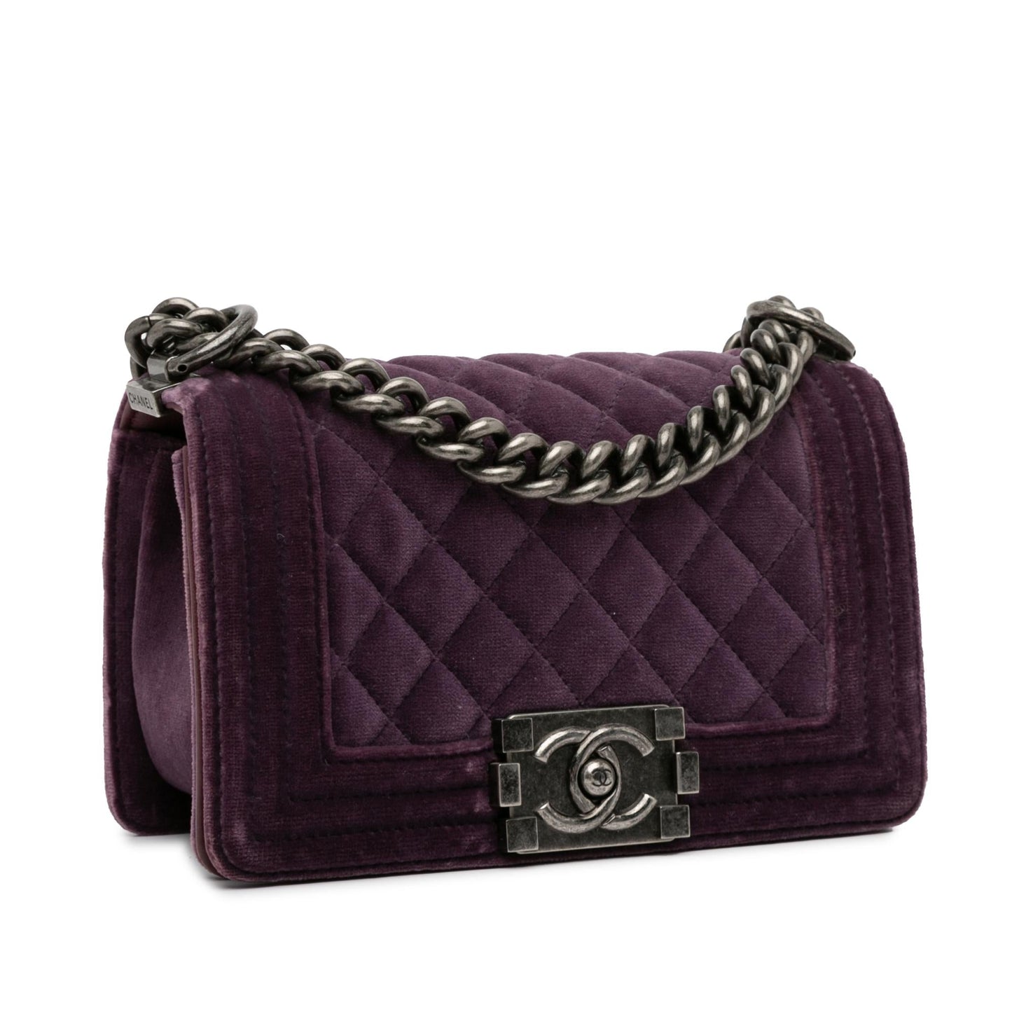 Chanel Small Velvet Boy Flap Bag (SHG-r 1LD)