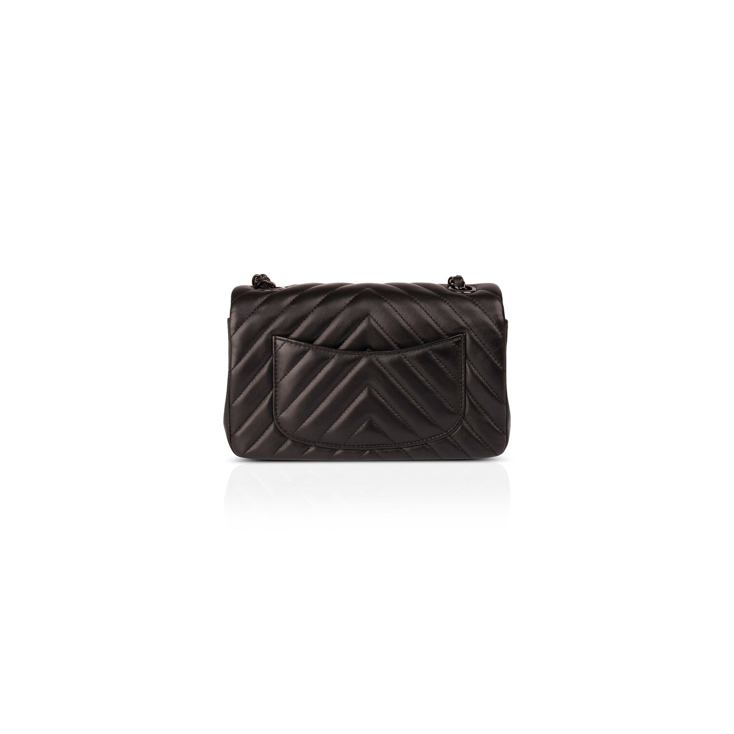 Chanel So Chevron Classic Rectangular Flap Black Travel Bag