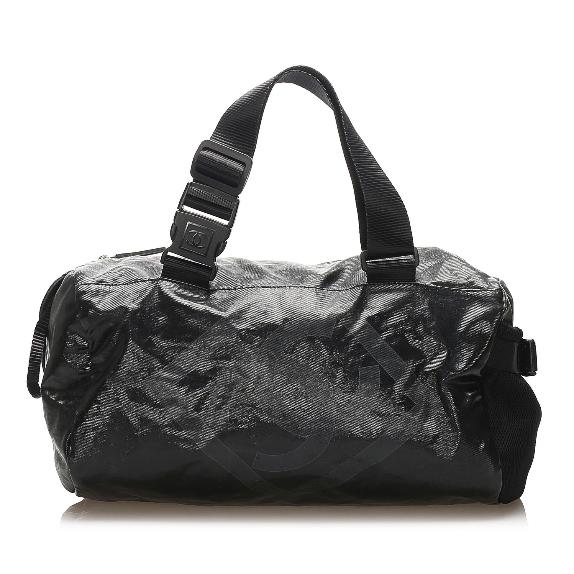 Chanel Sports Line Nylon Duffle SHG Monogram GM Travel Bag