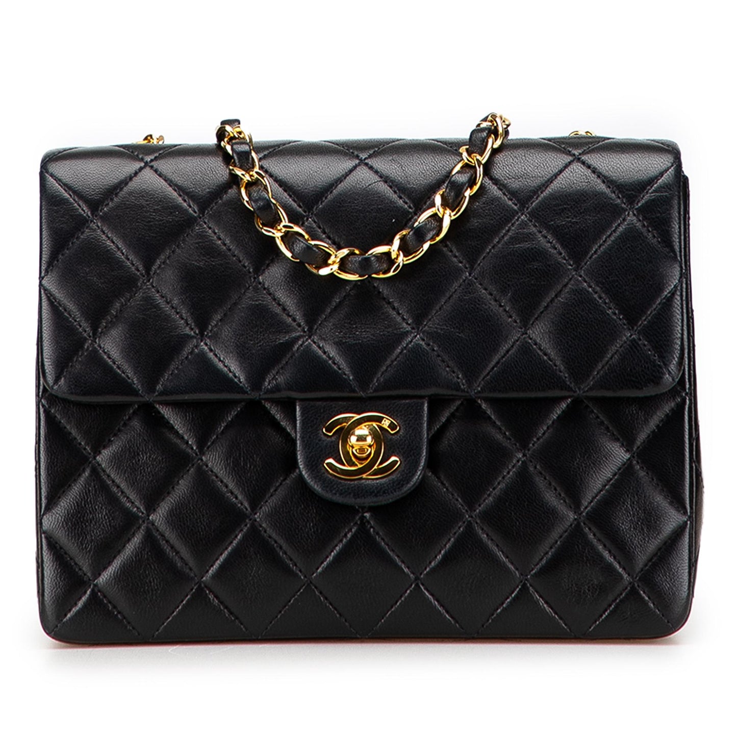 Chanel Square Quilted Lambskin Single Flap Handbag