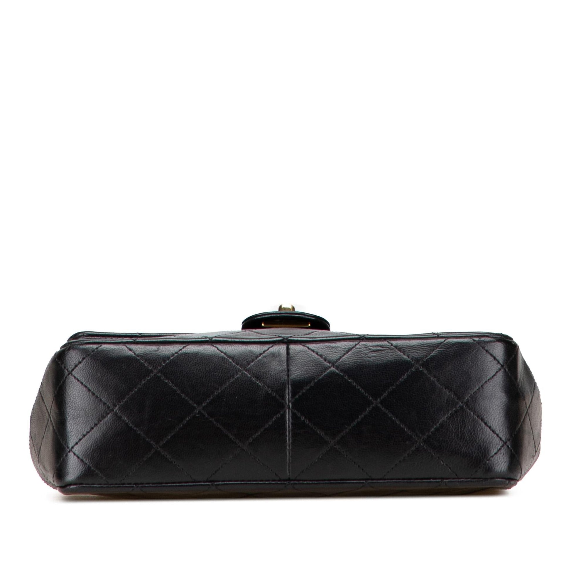 Chanel Square Quilted Lambskin Single Flap Handbag Flap 1