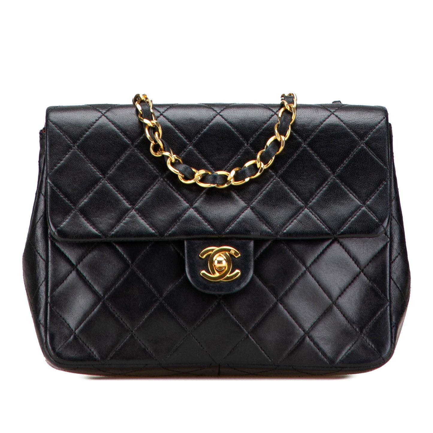 Chanel Square Quilted Lambskin Single Flap Handbag Flap 1