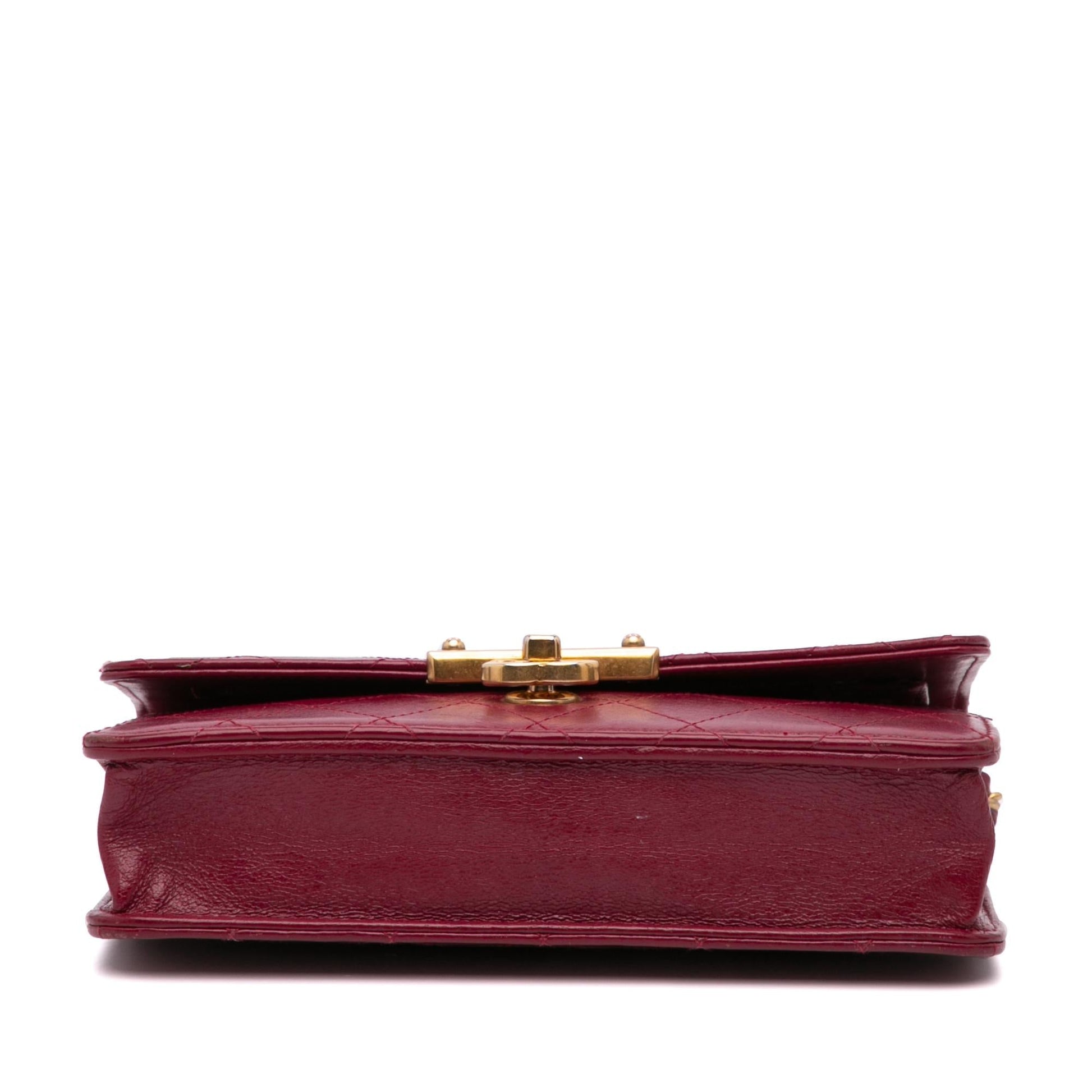 Chanel Stitched Goatskin Golden CC On Wallet Case