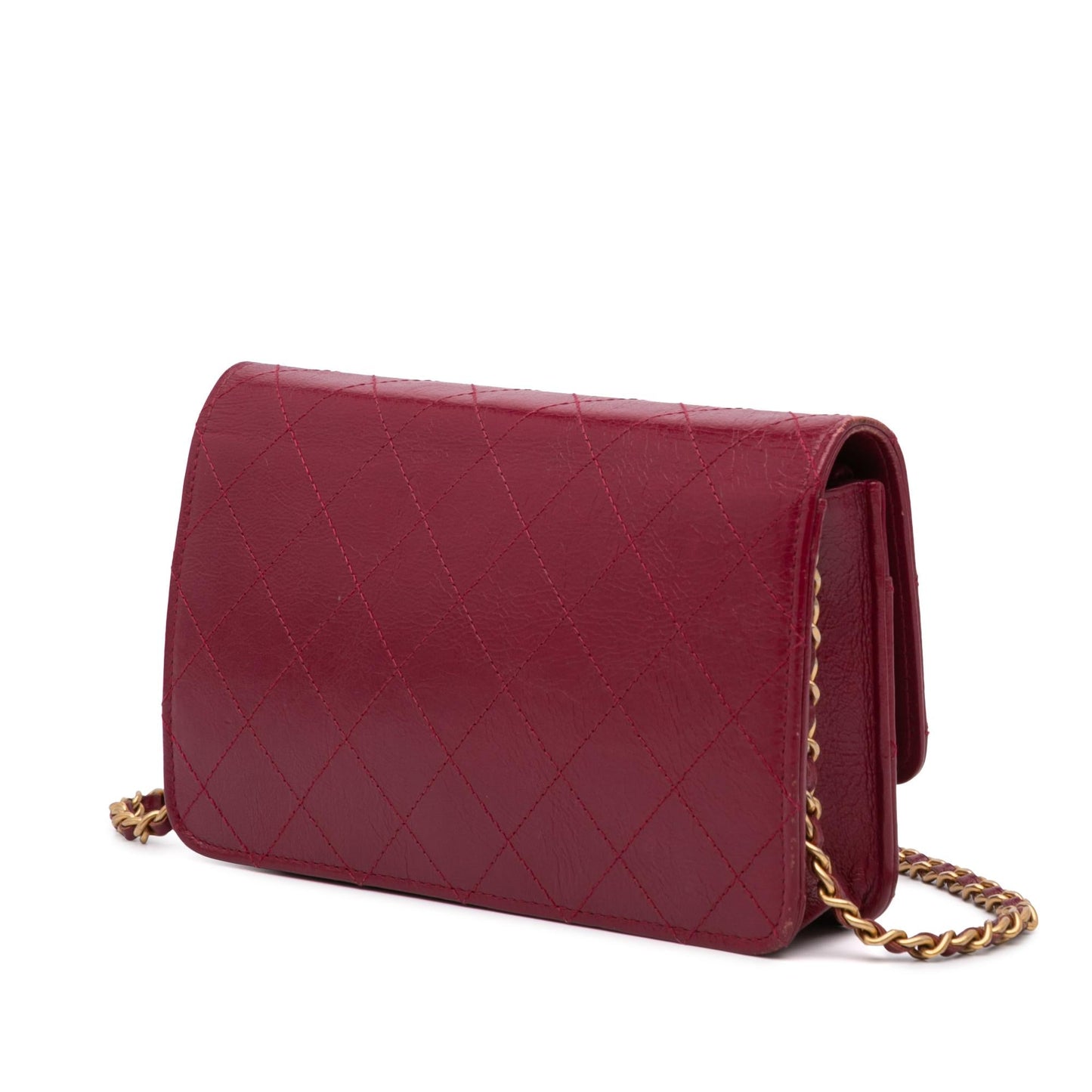 Chanel Stitched Goatskin Golden CC On Wallet Case Chain 1