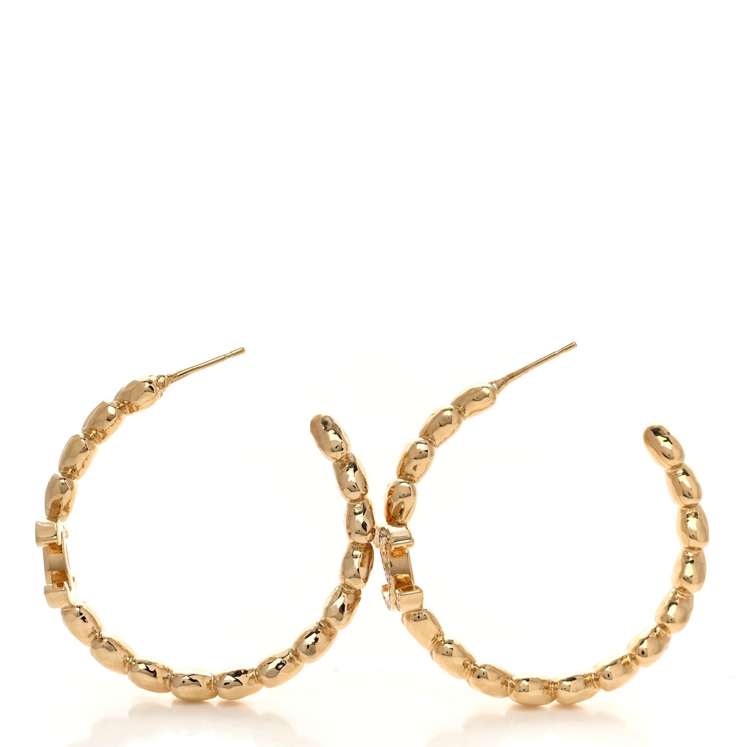 CHANEL STRASS CC CRYSTAL HEART HOOP EARRINGS