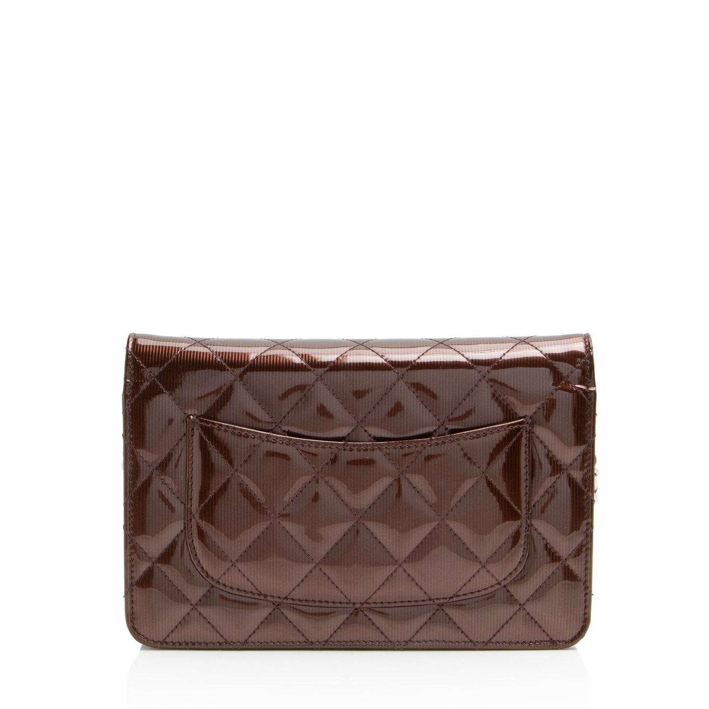 Chanel Striated Patent Leather Classic Wallet on Chain 230293 Right Angle 0 Parent