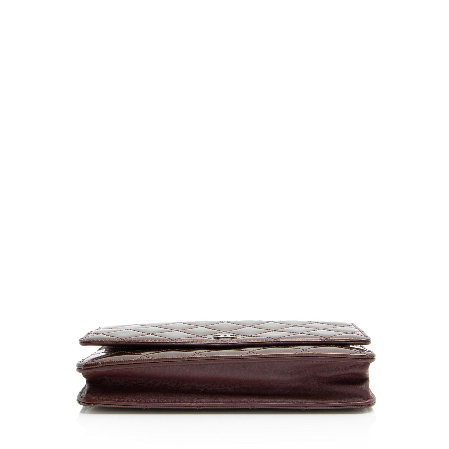 Chanel Striated Patent Leather Classic Wallet on Chain 230293 Right Angle 0 Parent