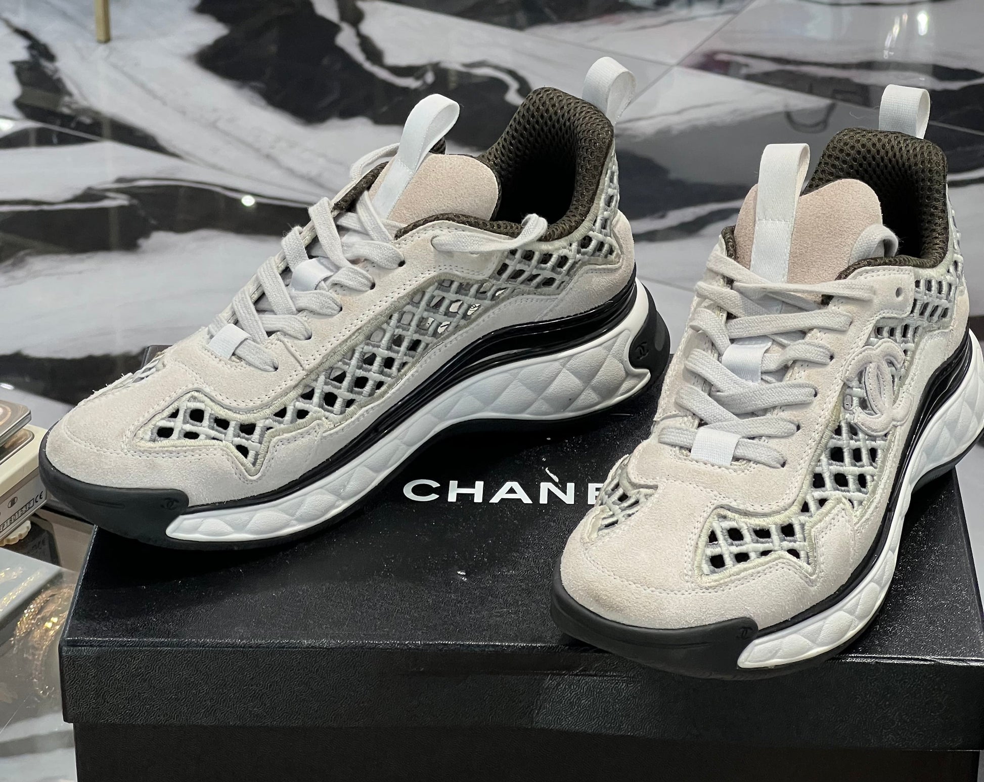 Chanel Suede & Calfskin Leather Sneakers for Women