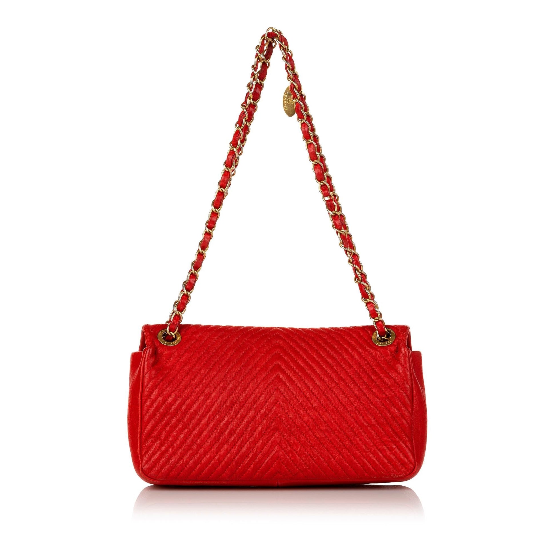 Chanel Surpique Chevron Flap SHG Shoulder Bag