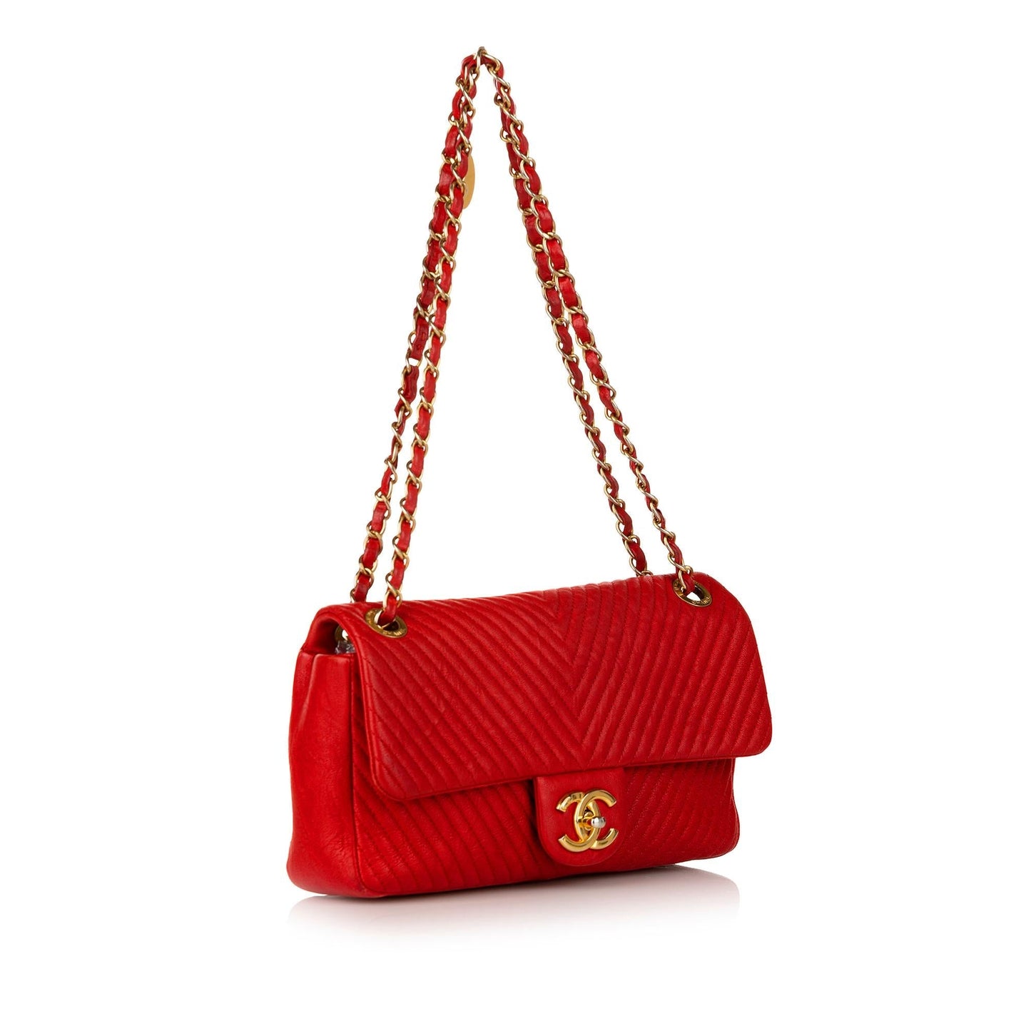 Chanel Surpique Chevron Flap SHG Shoulder Bag