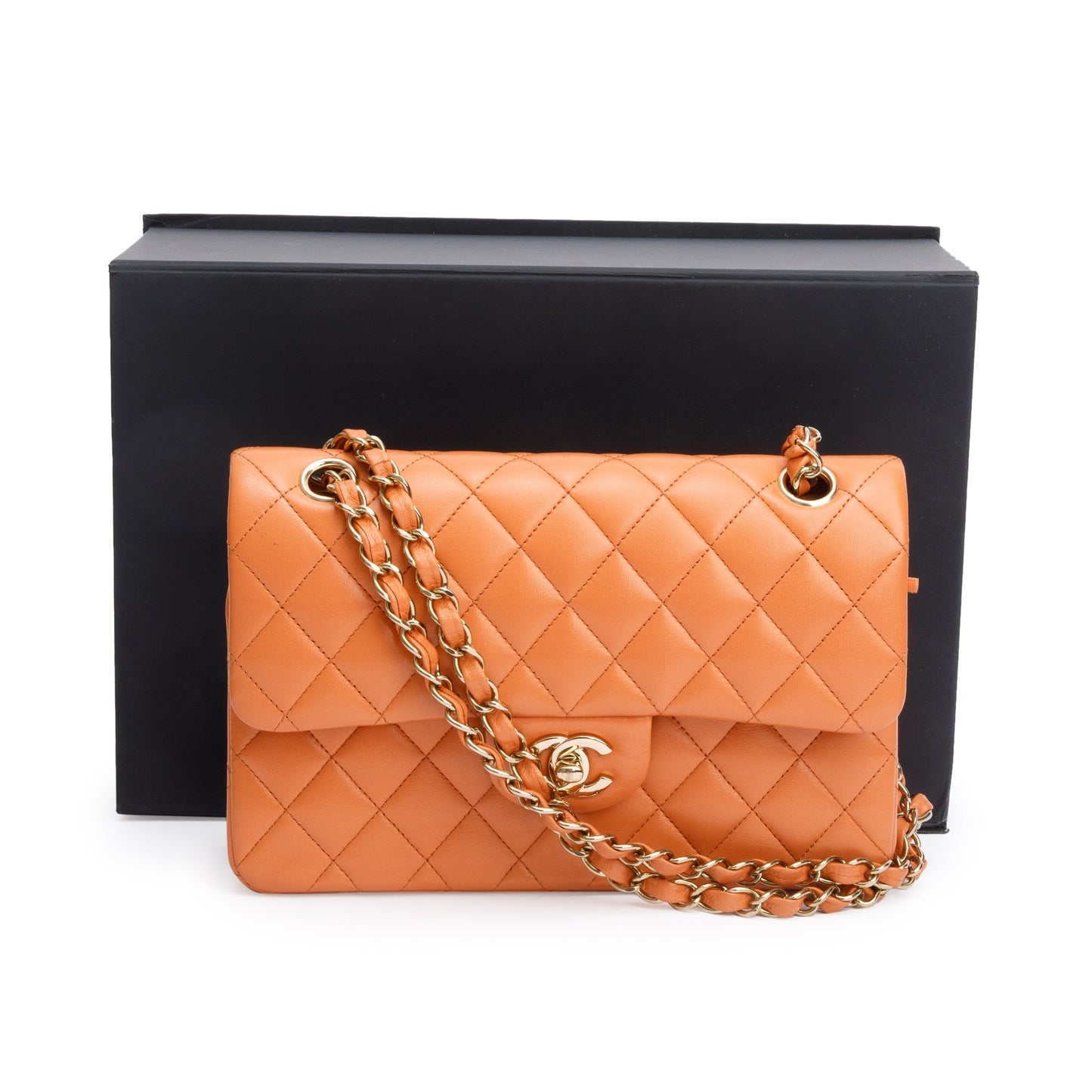 Chanel Terracotta Quilted Classic Double Flap Leather Lambskin Travel Bag