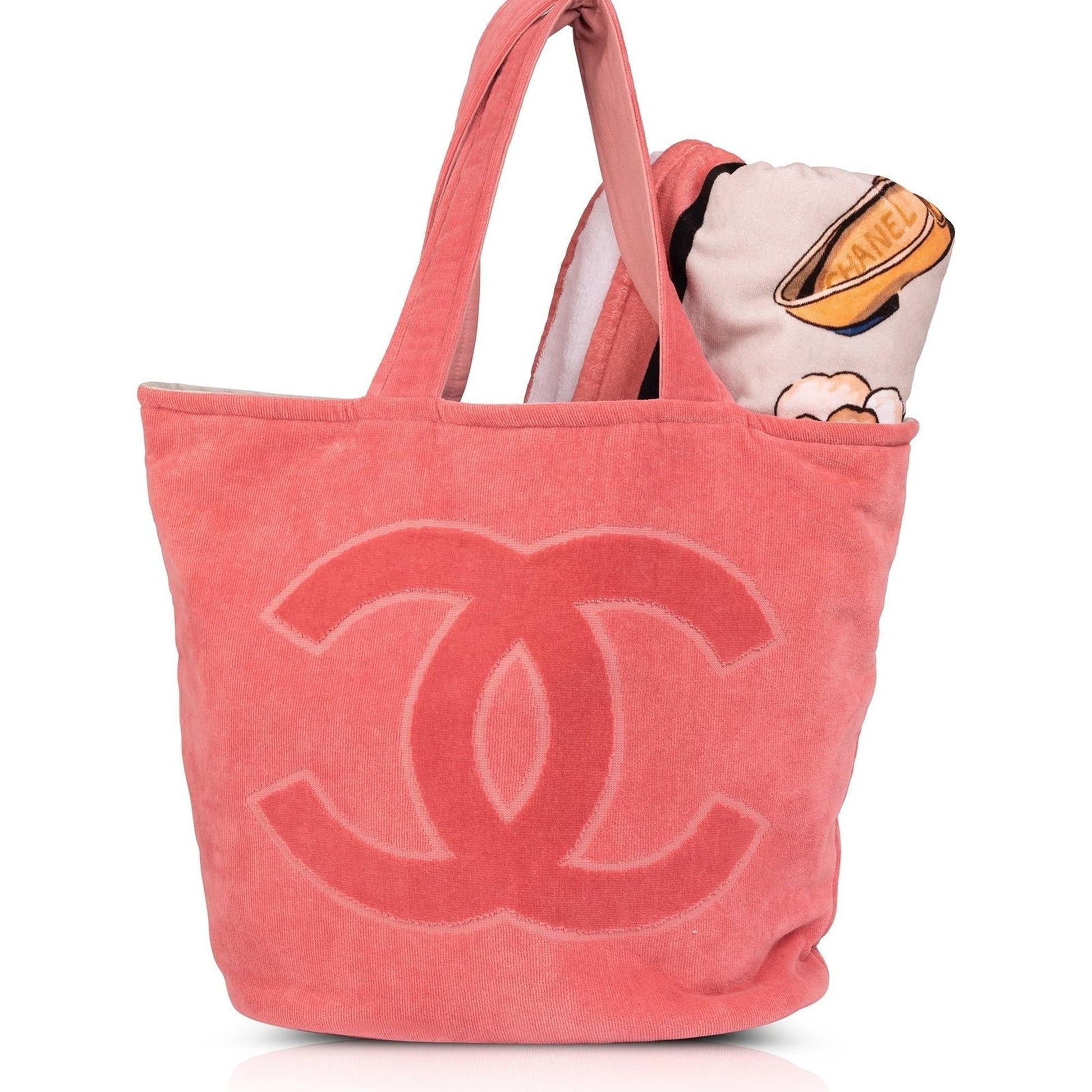 Chanel Terry Cloth Beach Pochette Travel Bag