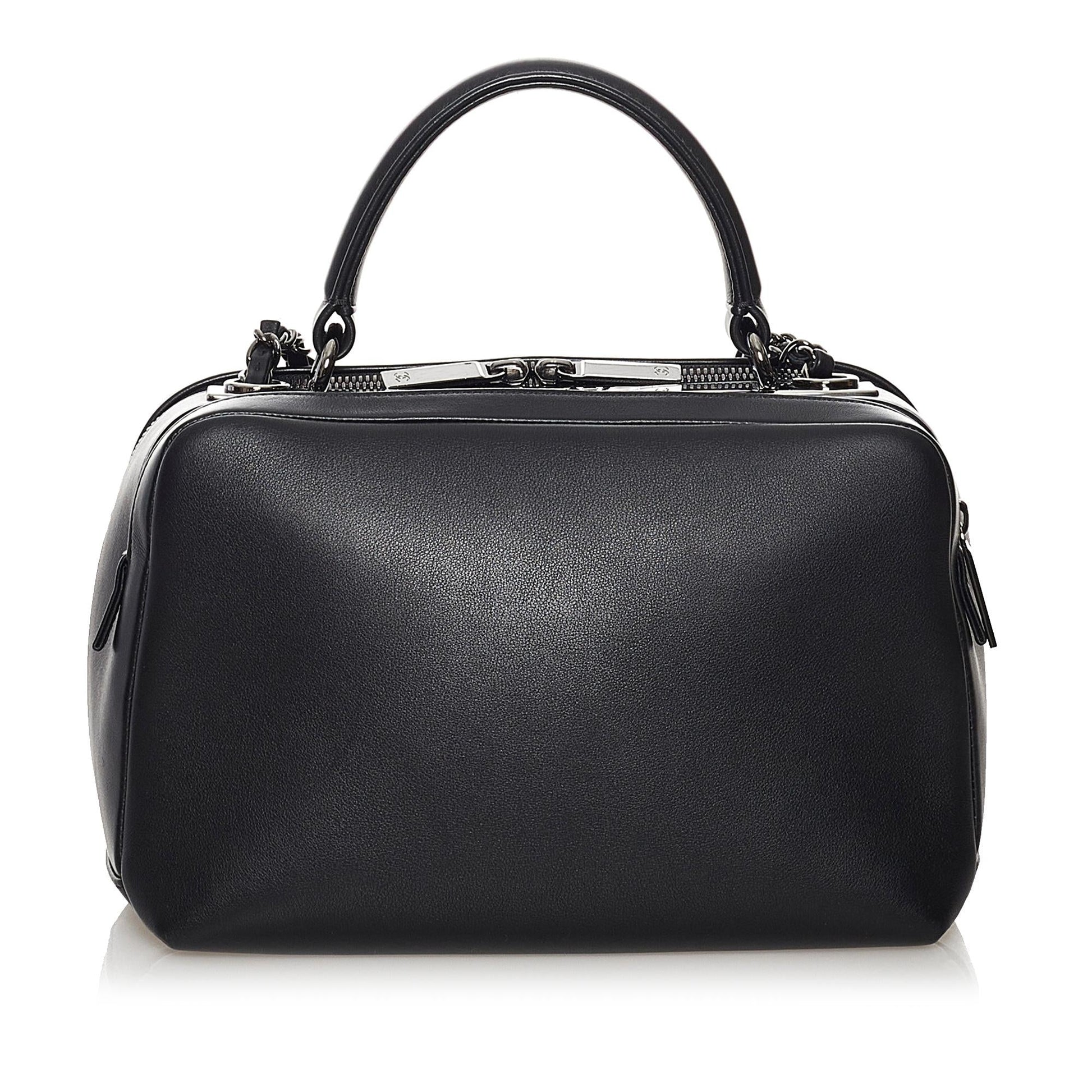 Chanel Trendy CC Lambskin Bowling SHG Leather Handbag