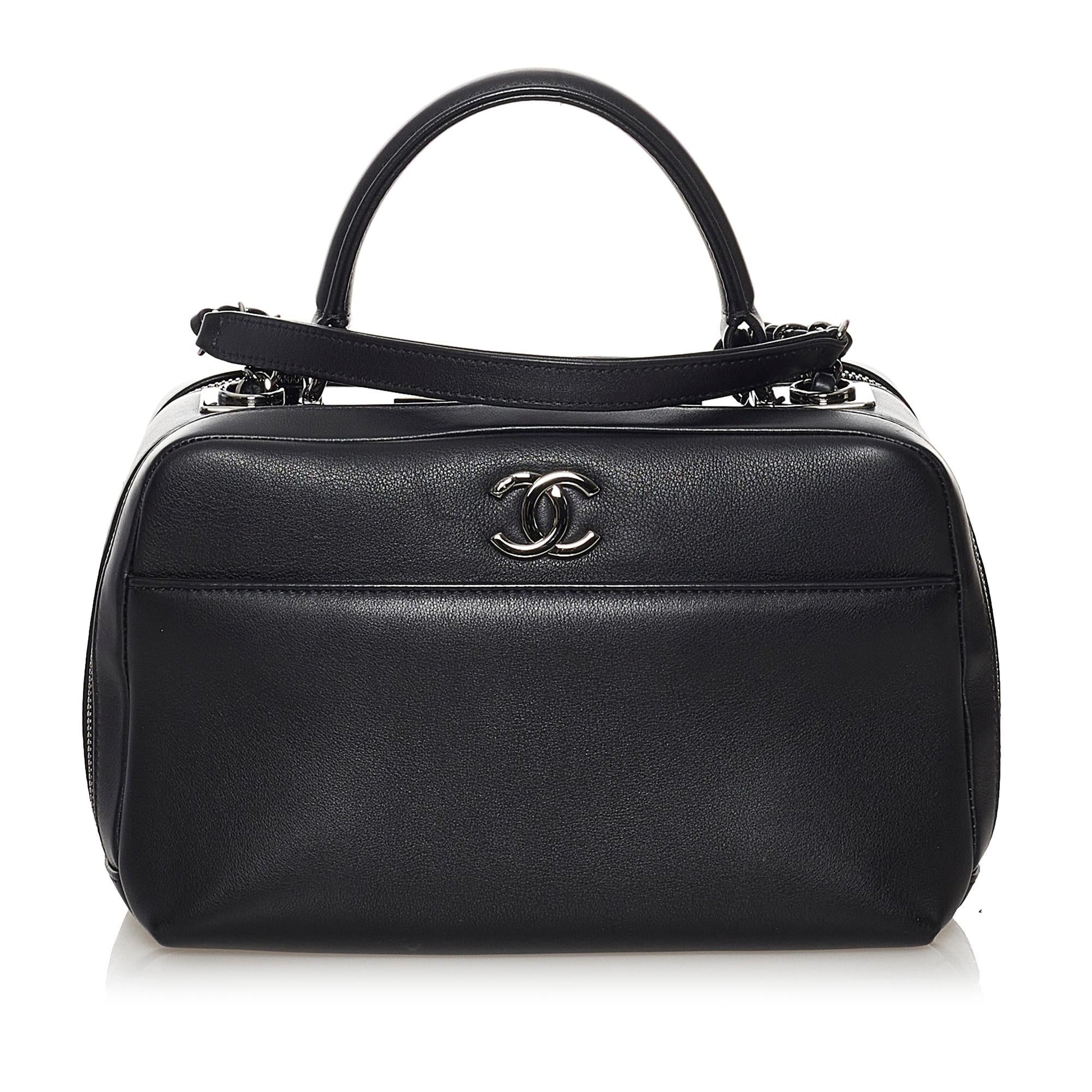 Chanel Trendy CC Lambskin Bowling SHG Leather Handbag