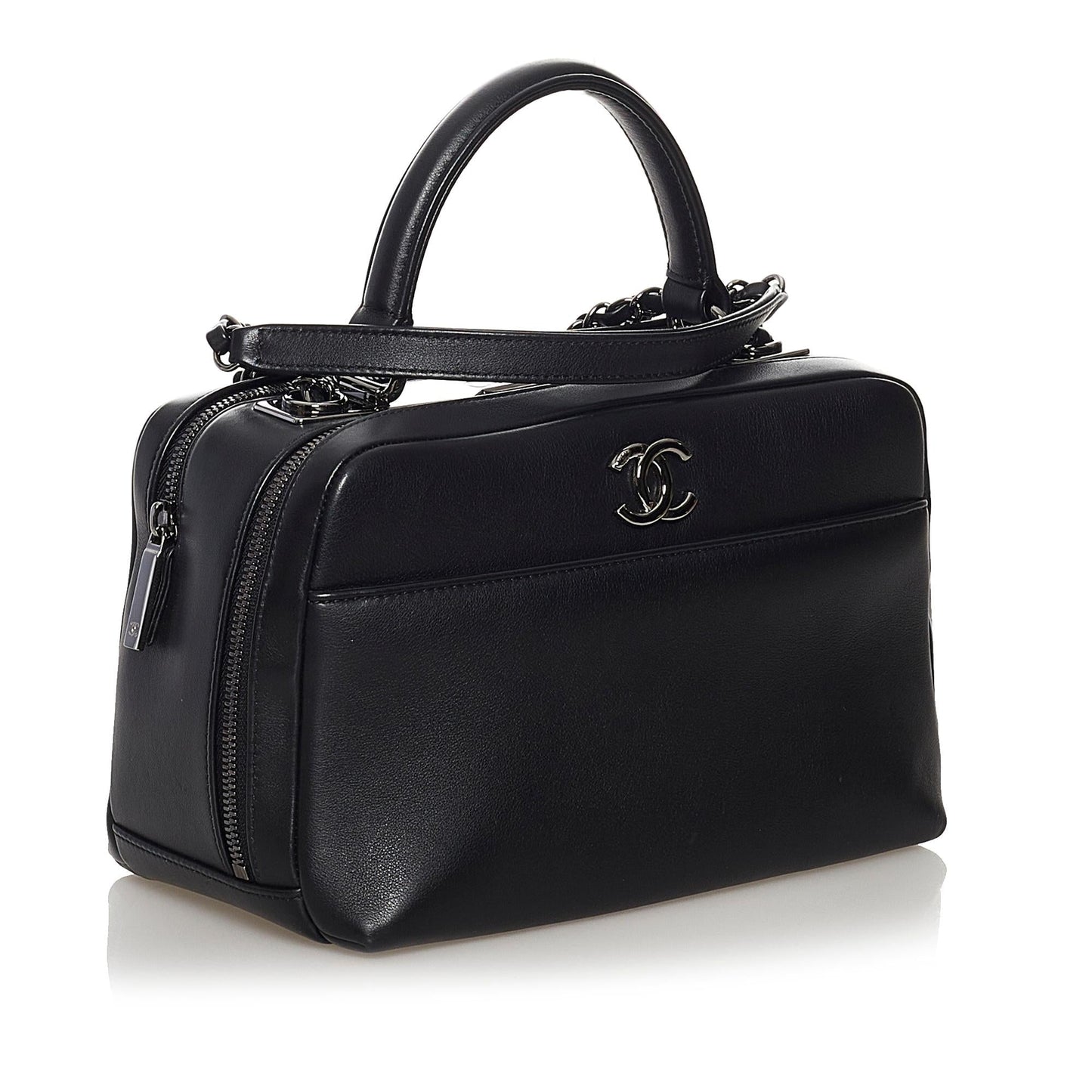 Chanel Trendy CC Lambskin Bowling SHG Leather Handbag