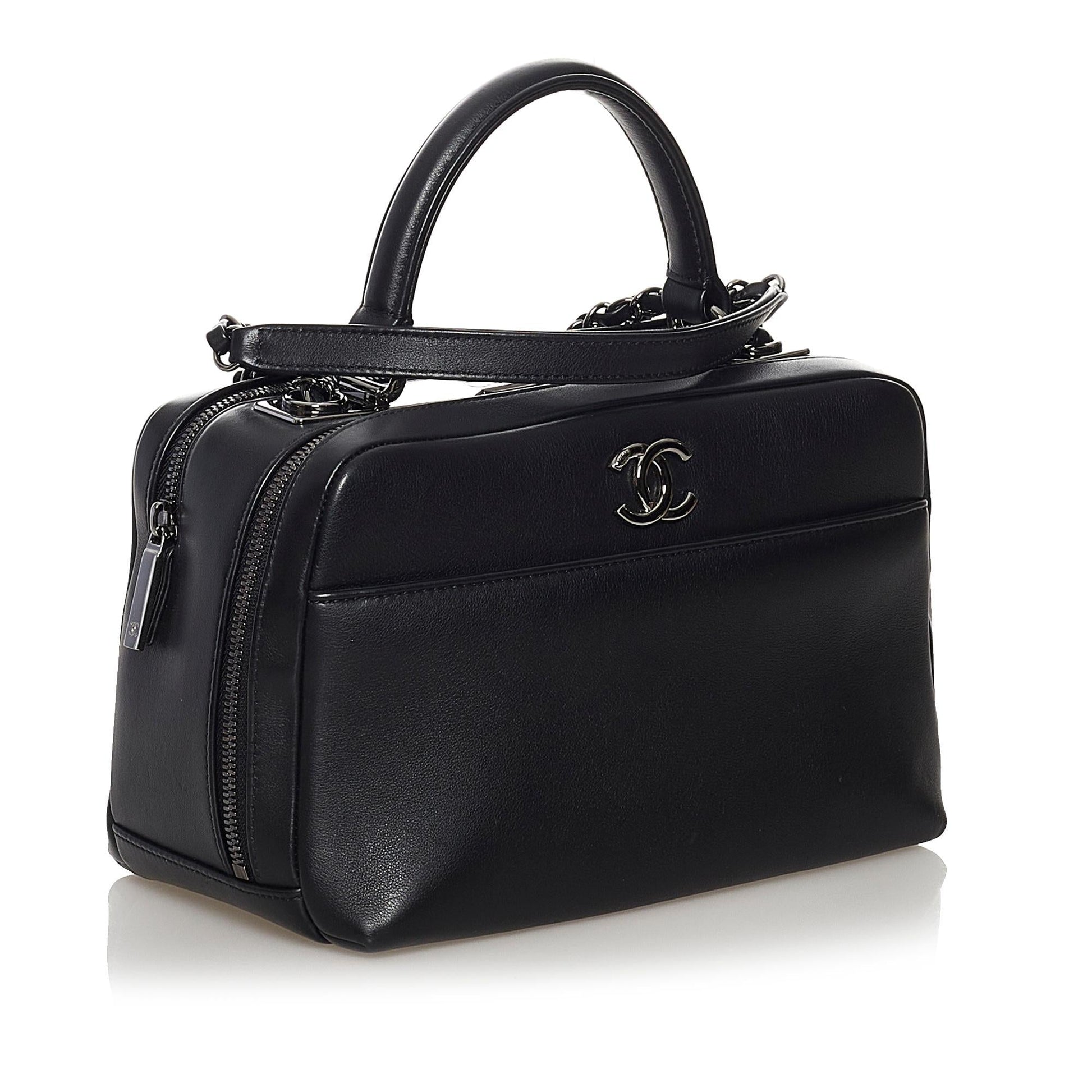 Chanel Trendy CC Lambskin Bowling SHG Leather Handbag