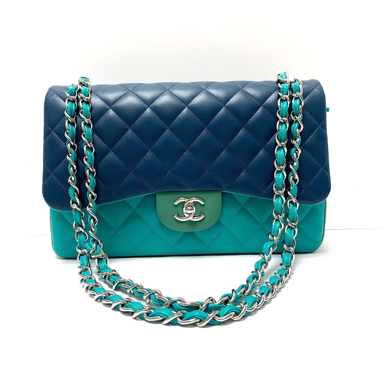Chanel Classic Jumbo Tricolor Flap Shoulder Bag
