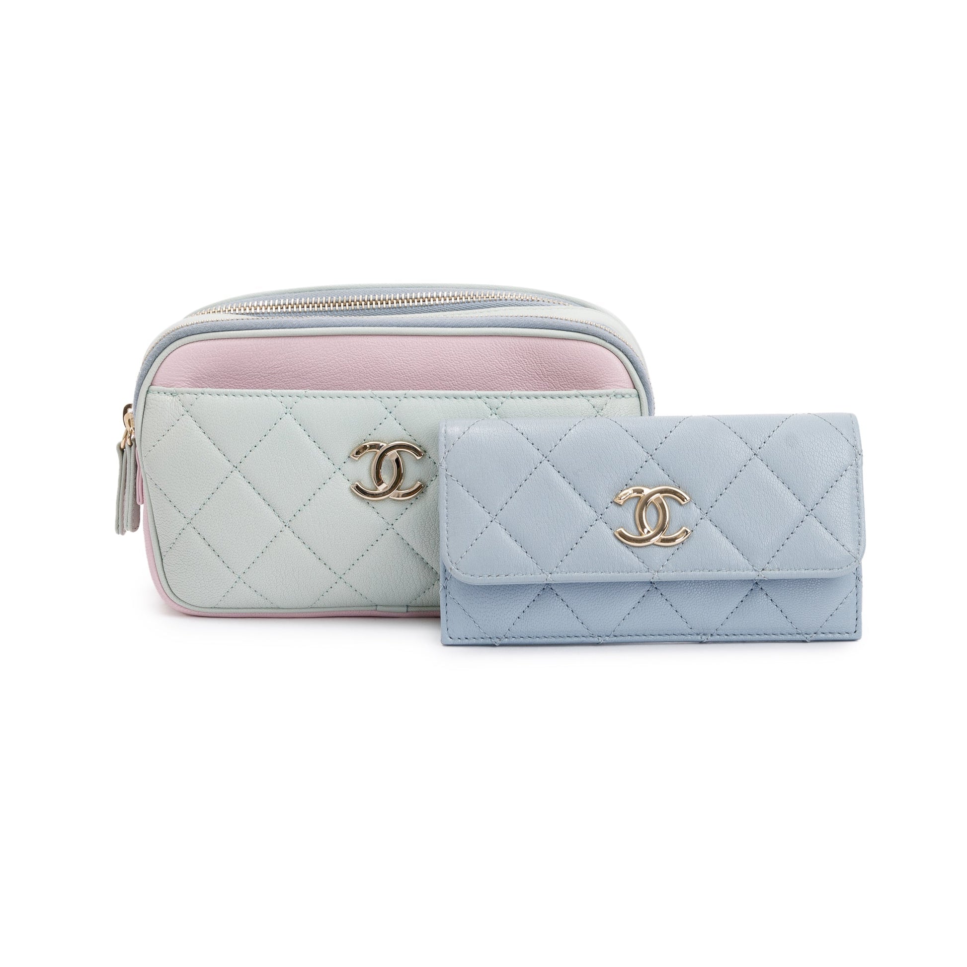 Chanel Tricolour Quilted & Out Camera Leather Calfskin Travel Bag